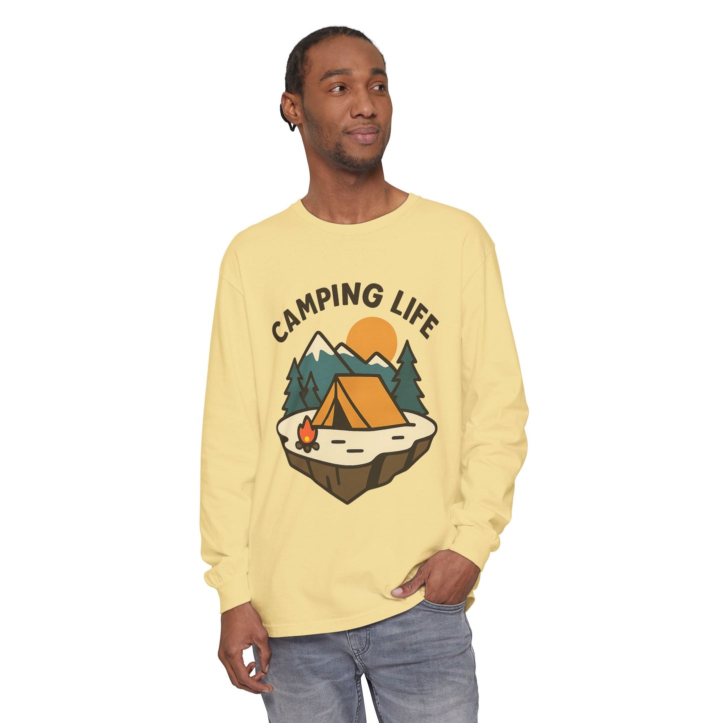 Camping Life Long Sleeve T-Shirt, Unisex Outdoor Tee, Adventure Apparel, Gift for Campers, Nature Lover Clothing