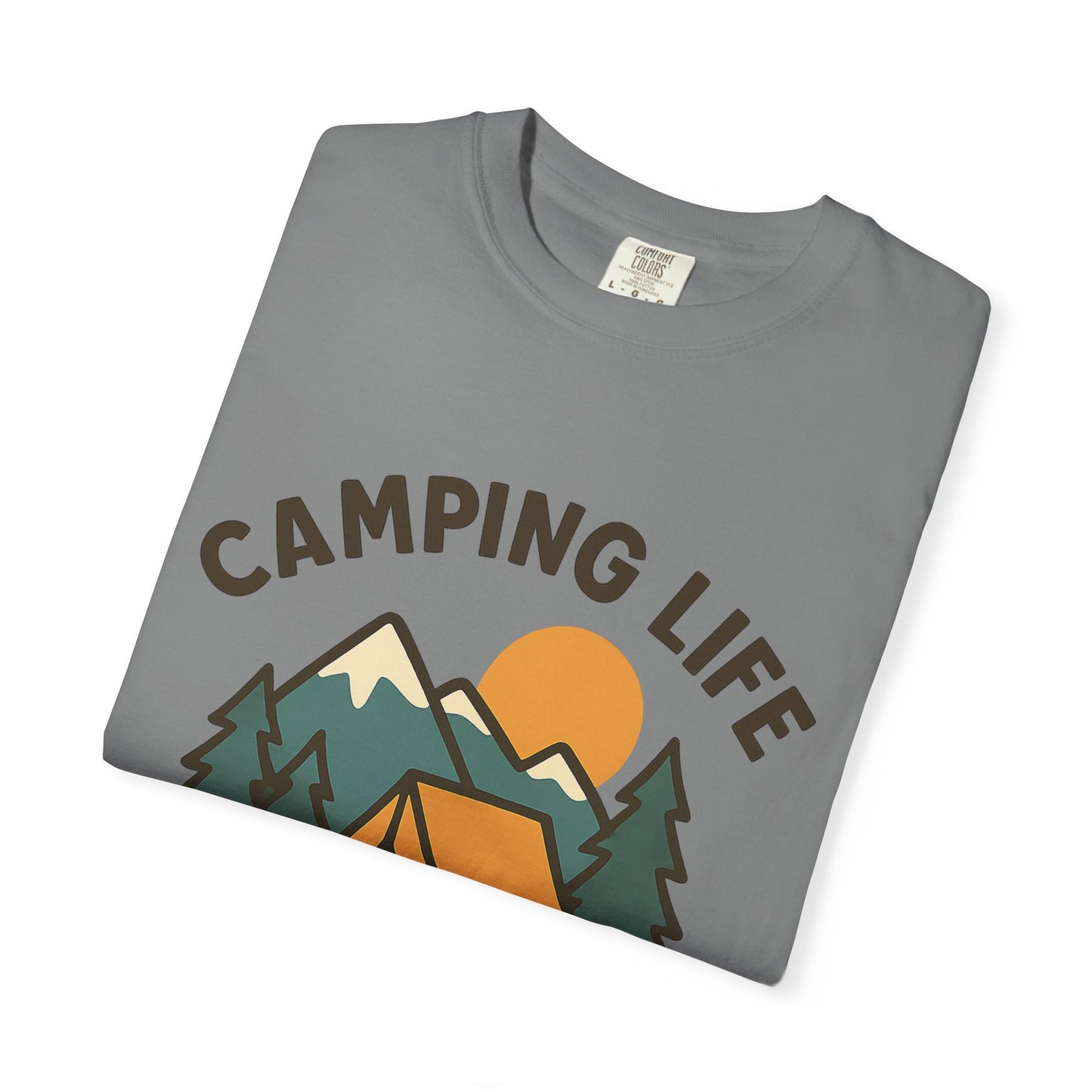Camping Life Unisex Garment-Dyed T-shirt, Outdoor Tee, Nature Lovers Shirt, Adventure Apparel, Gift for Campers, Summer Fun Top
