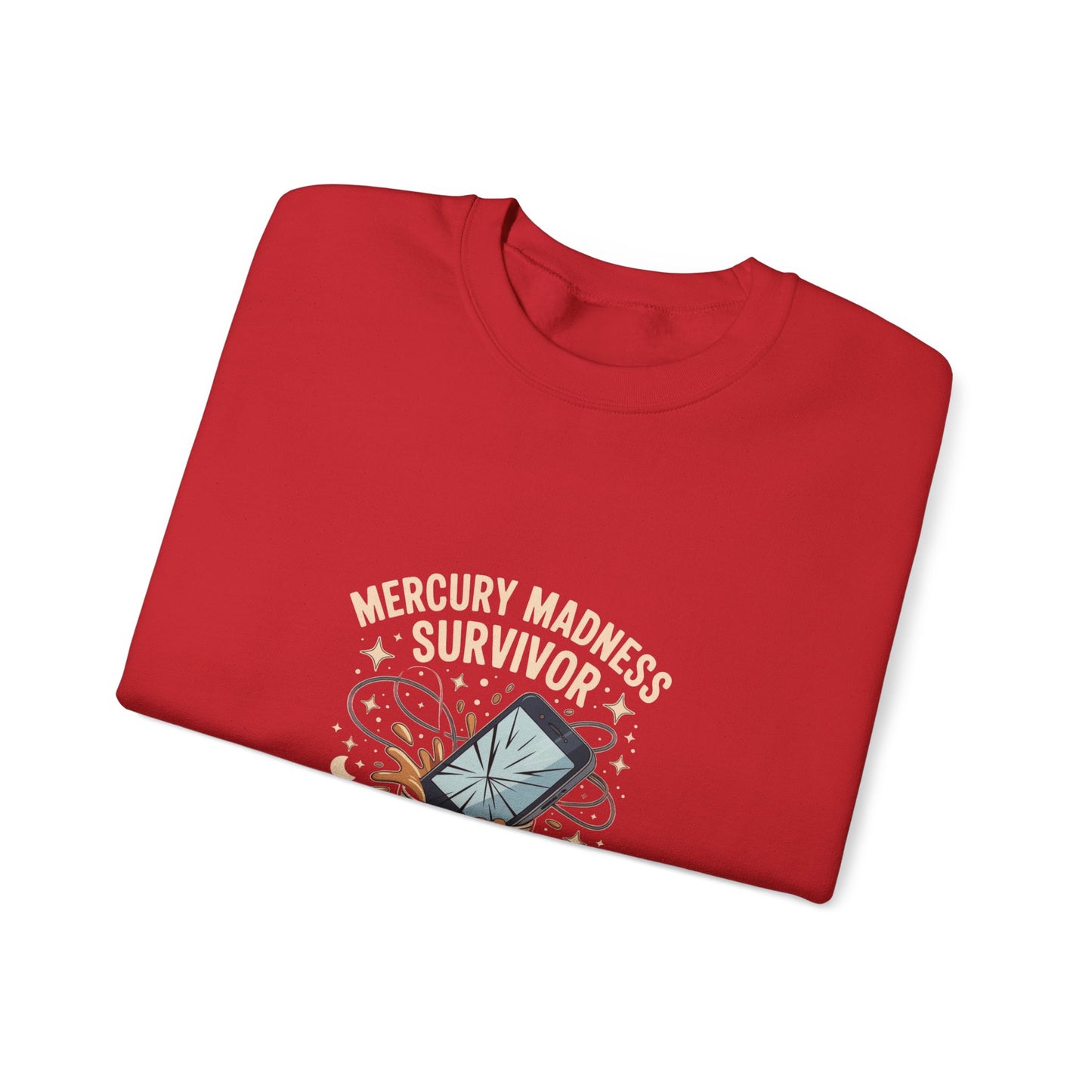 Mercury Madness Survivor Crewneck Sweatshirt, Astrology Gift, Unisex Sweatshirt, Cosmic Theme Apparel, Zodiacs, Humor Clothing