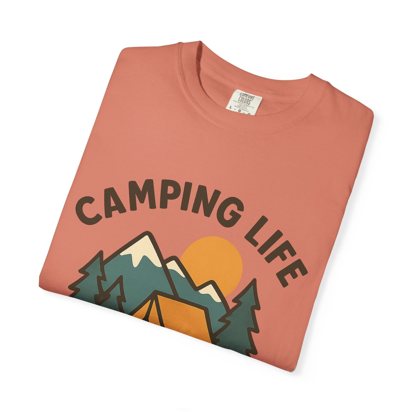 Camping Life Unisex Garment-Dyed T-shirt, Outdoor Tee, Nature Lovers Shirt, Adventure Apparel, Gift for Campers, Summer Fun Top