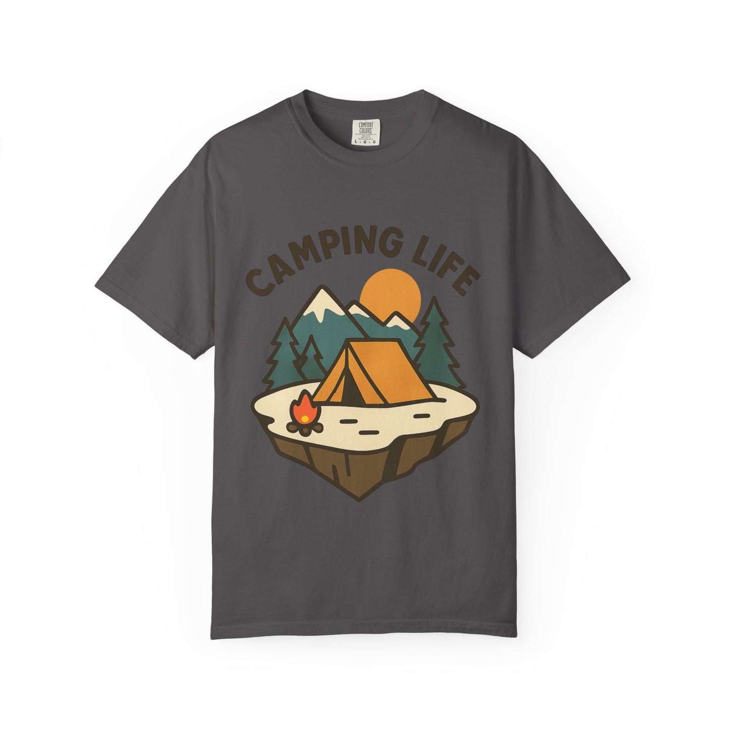 Camping Life Unisex Garment-Dyed T-shirt, Outdoor Tee, Nature Lovers Shirt, Adventure Apparel, Gift for Campers, Summer Fun Top