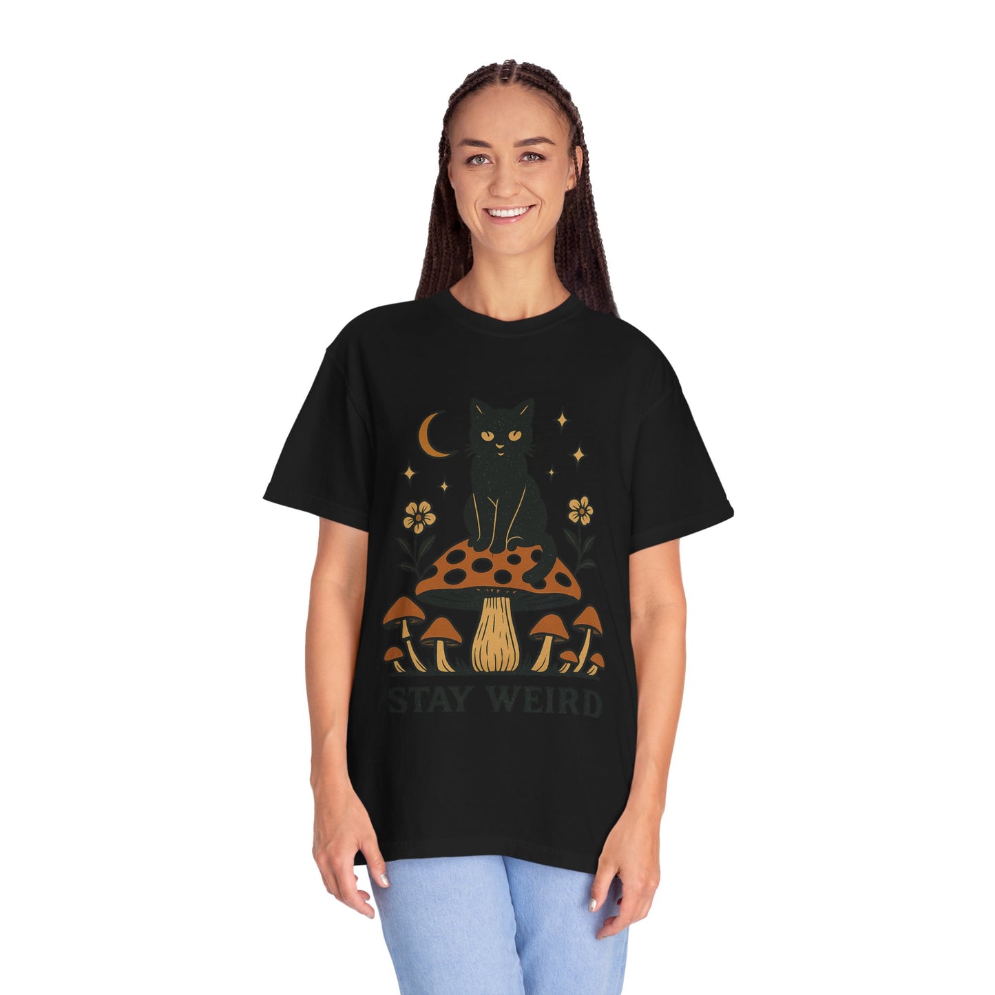 Stay Weird Cat T-Shirt | Unisex Vintage Graphic Tee | Boho Aesthetic Apparel | Unique Cat Lover Gift