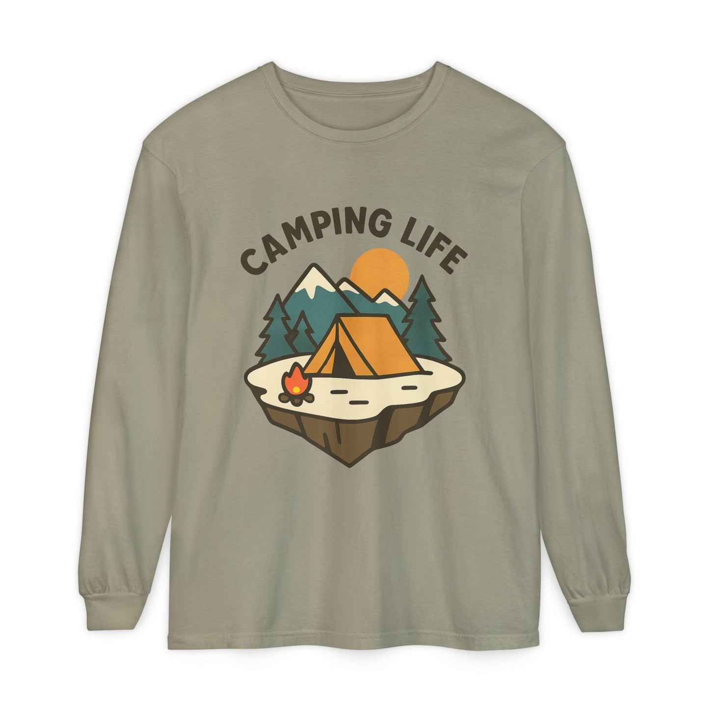 Camping Life Long Sleeve T-Shirt, Unisex Outdoor Tee, Adventure Apparel, Gift for Campers, Nature Lover Clothing