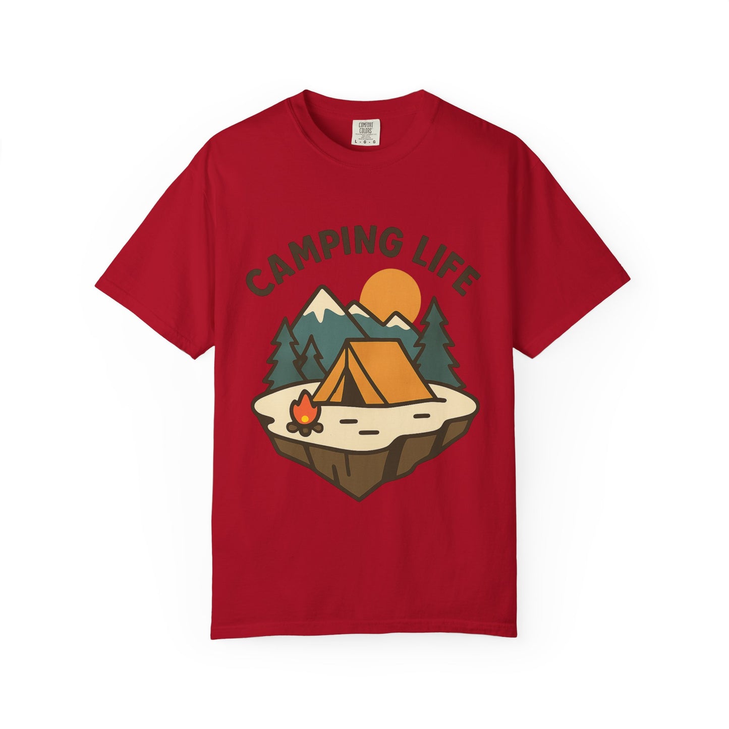 Camping Life Unisex Garment-Dyed T-shirt, Outdoor Tee, Nature Lovers Shirt, Adventure Apparel, Gift for Campers, Summer Fun Top