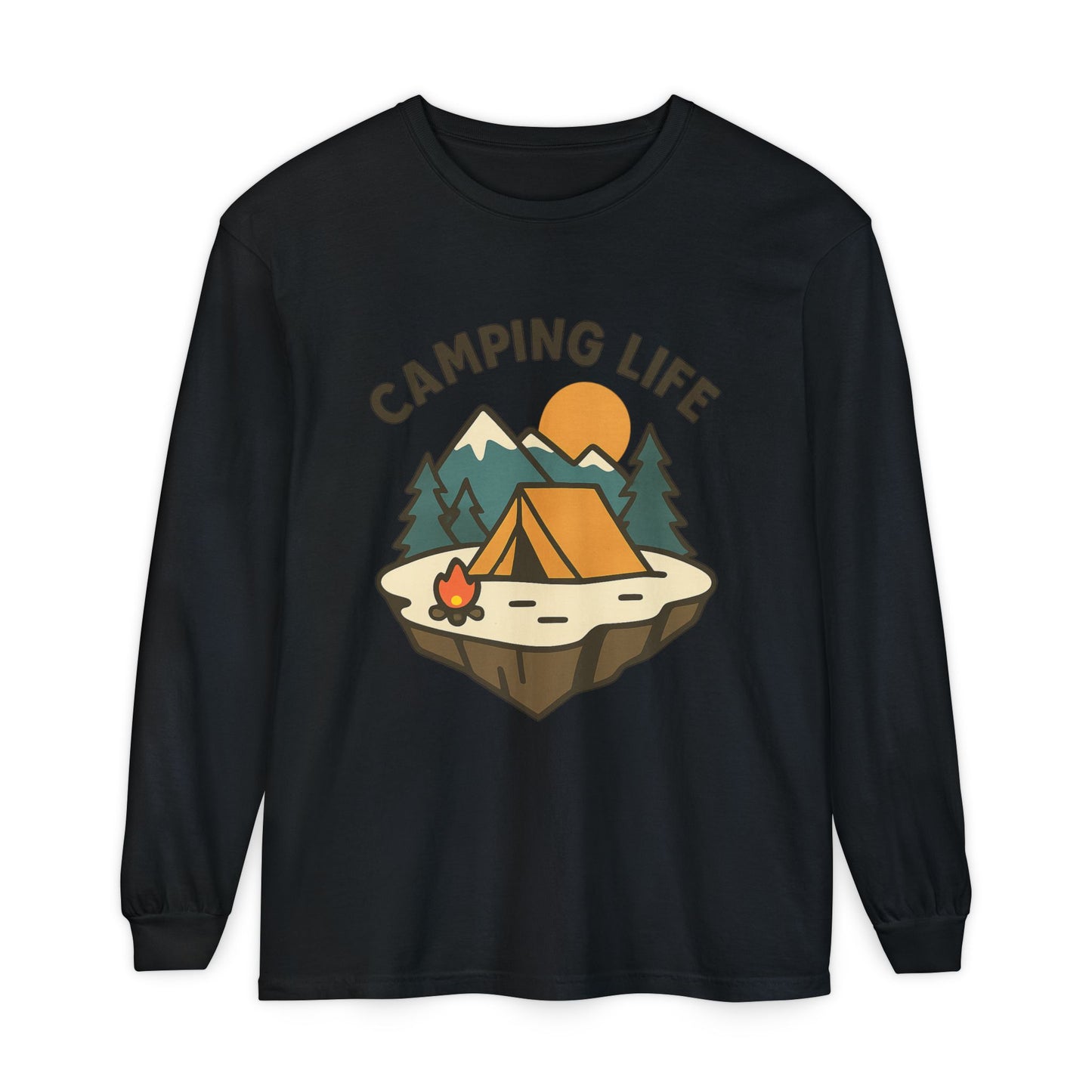 Camping Life Long Sleeve T-Shirt, Unisex Outdoor Tee, Adventure Apparel, Gift for Campers, Nature Lover Clothing