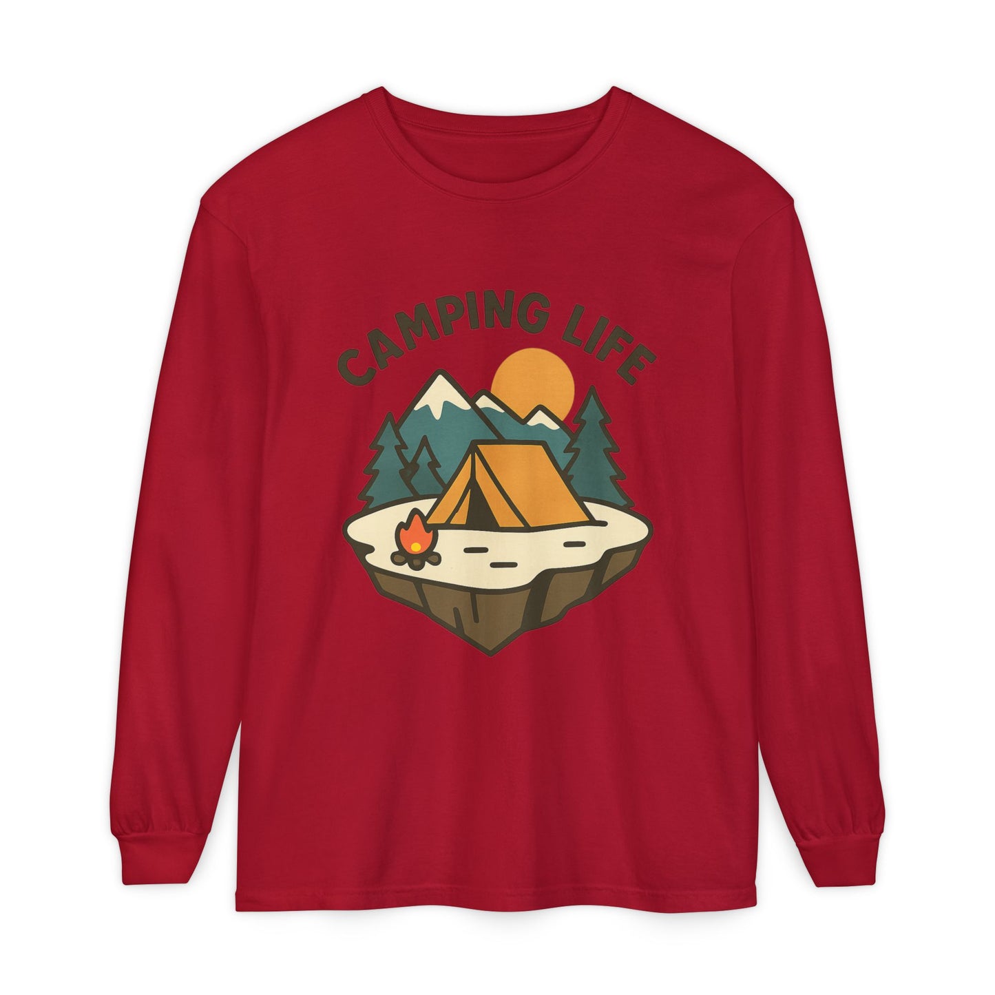Camping Life Long Sleeve T-Shirt, Unisex Outdoor Tee, Adventure Apparel, Gift for Campers, Nature Lover Clothing
