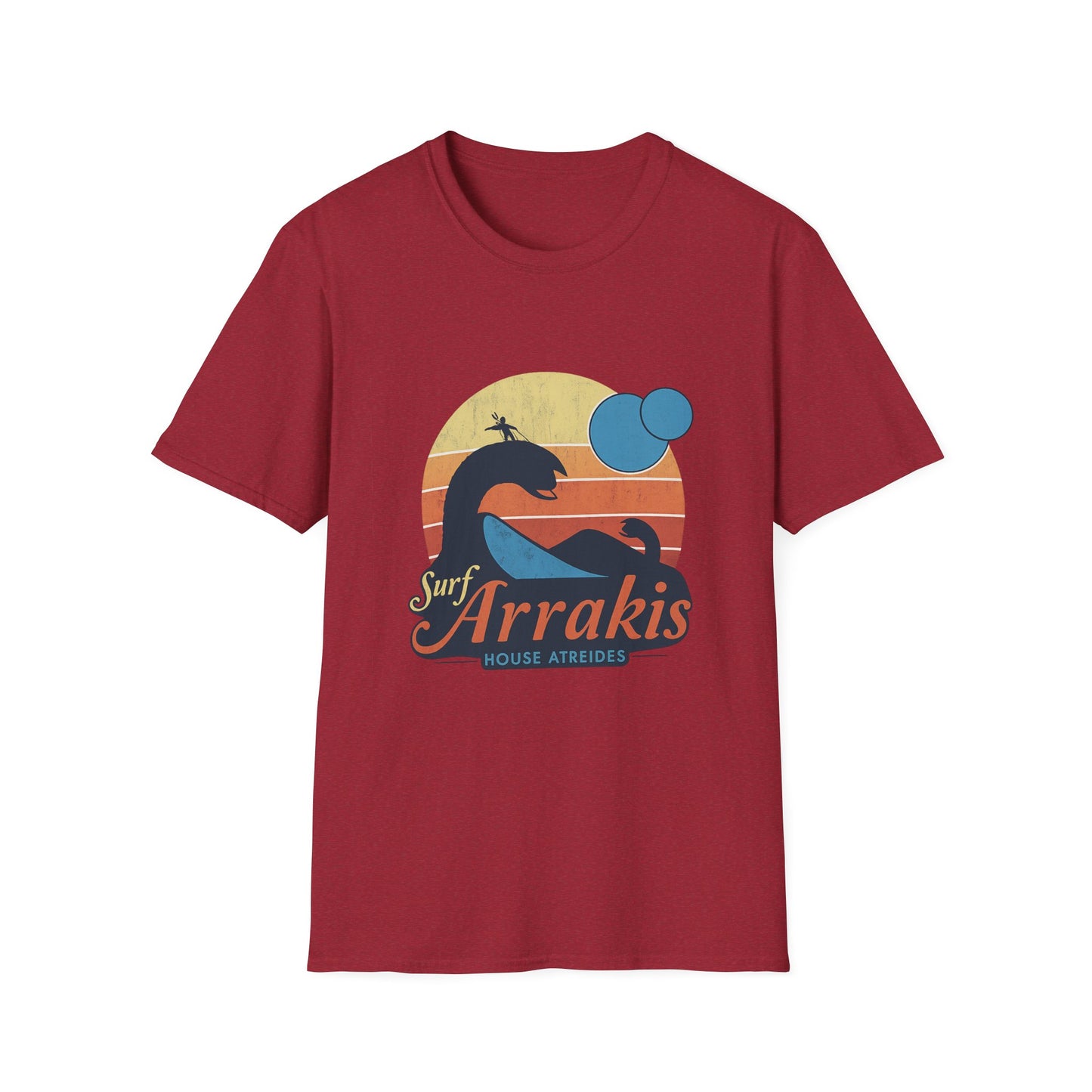 Surf Arrakis Unisex Softstyle T-Shirt, Beachwear, Summer Fashion, Gift for Surfers, Casual Streetwear, Vacation Tee