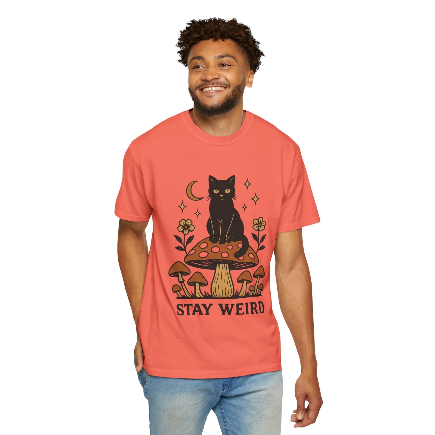 Stay Weird Cat T-Shirt | Unisex Vintage Graphic Tee | Boho Aesthetic Apparel | Unique Cat Lover Gift
