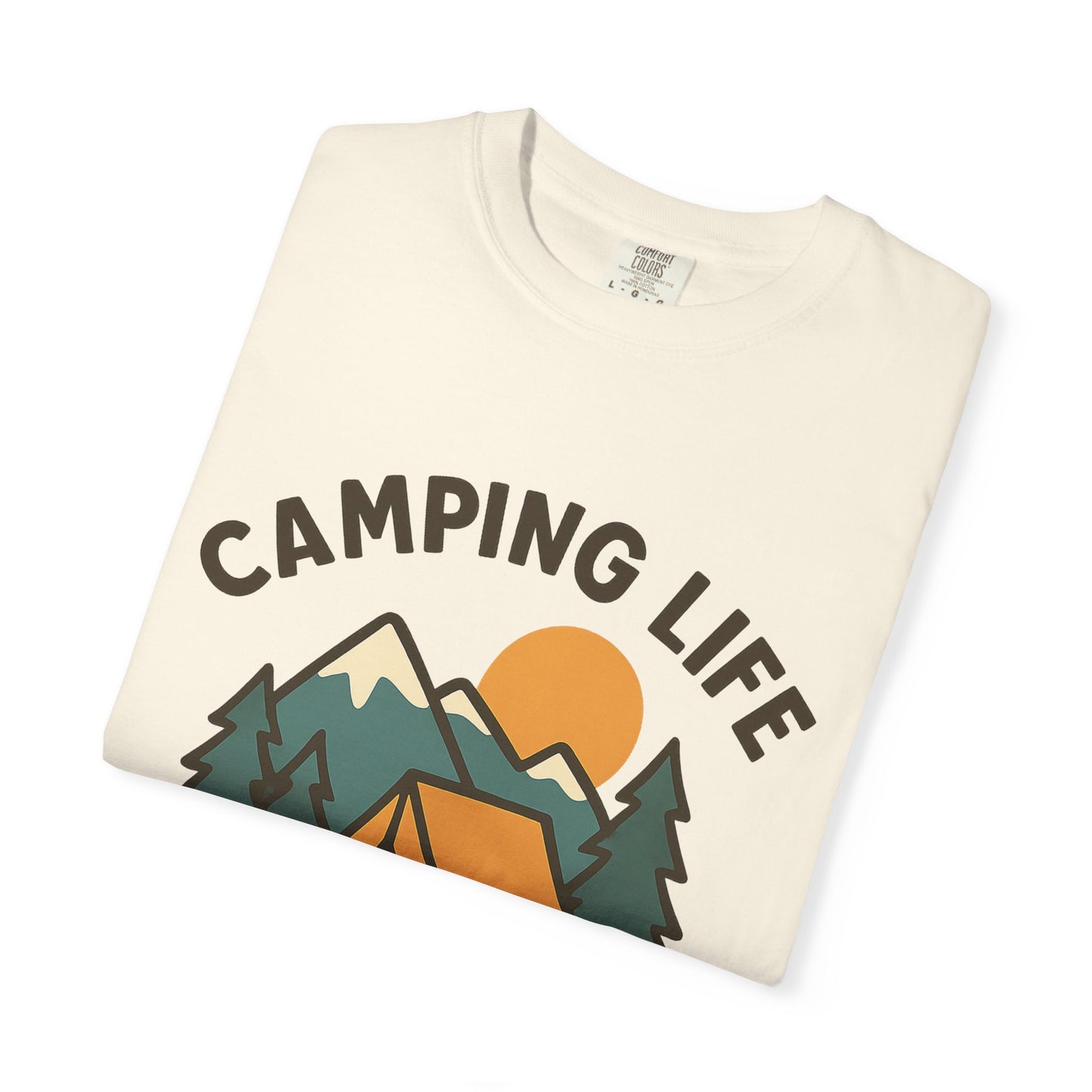 Camping Life Unisex Garment-Dyed T-shirt, Outdoor Tee, Nature Lovers Shirt, Adventure Apparel, Gift for Campers, Summer Fun Top