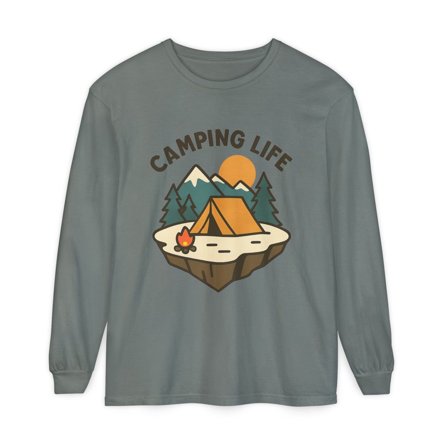 Camping Life Long Sleeve T-Shirt, Unisex Outdoor Tee, Adventure Apparel, Gift for Campers, Nature Lover Clothing