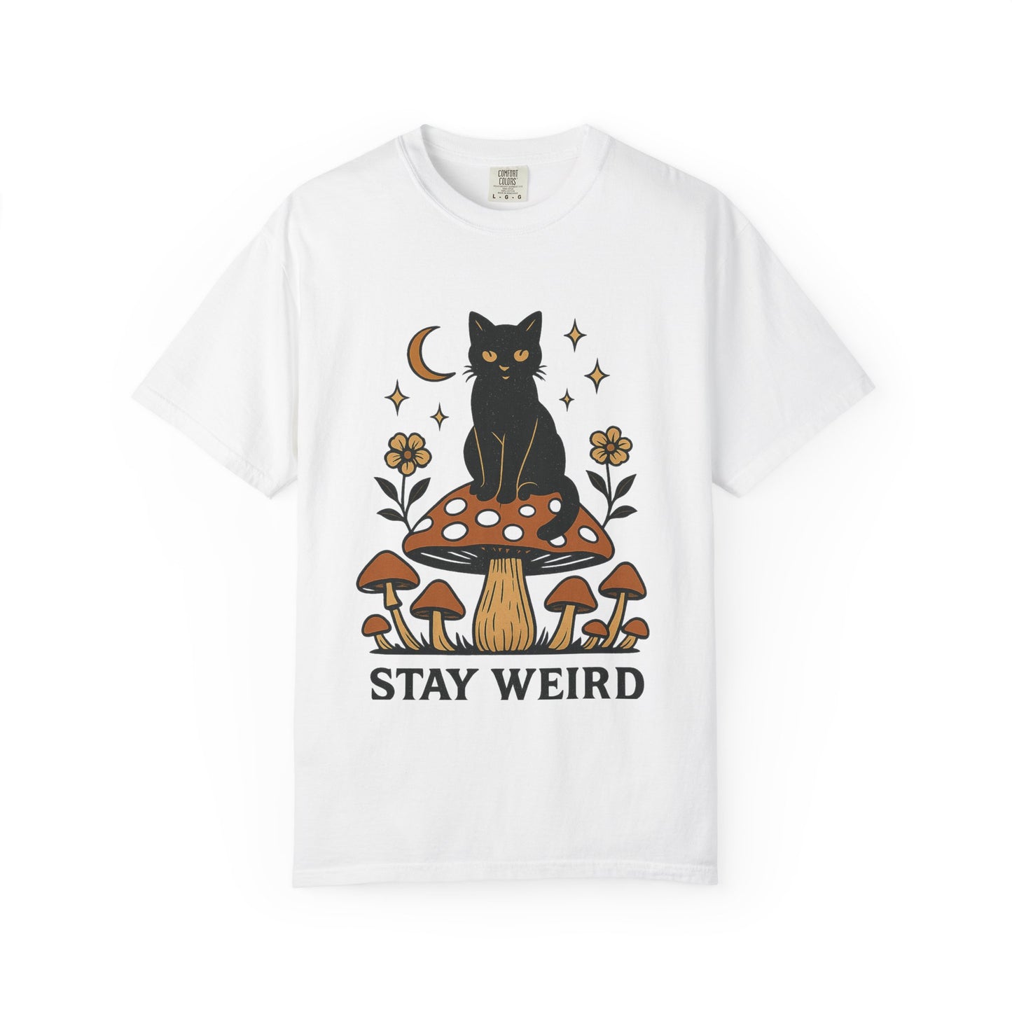 Stay Weird Cat T-Shirt | Unisex Vintage Graphic Tee | Boho Aesthetic Apparel | Unique Cat Lover Gift