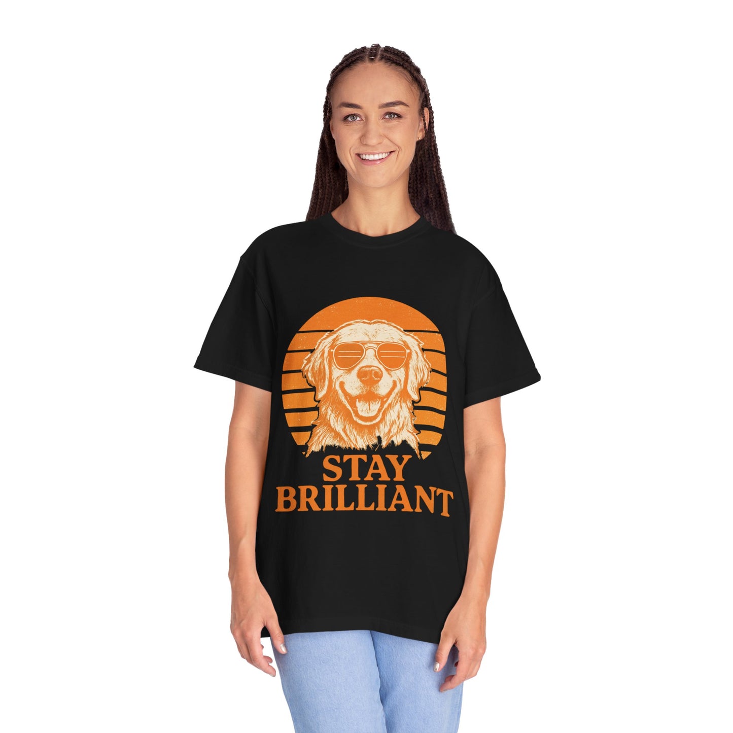 Stay Brilliant Dog T-Shirt – Unisex Tee for Pet Lovers, Casual Summer Wear & Gift for Dog Owners