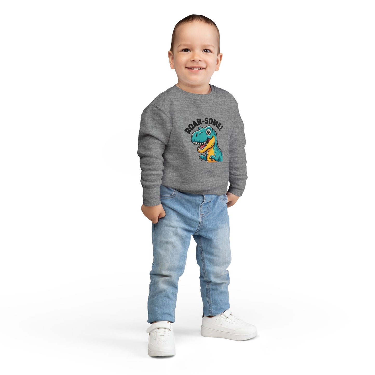 Roar-Some Toddler Dinosaur Sweatshirt | Cute Kids Dino Pullover | Fun Birthday, Playtime & Holiday Gift Apparel