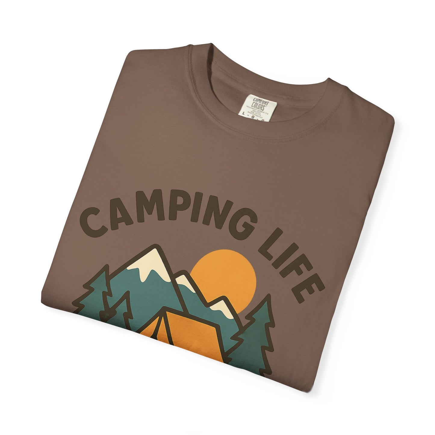 Camping Life Unisex Garment-Dyed T-shirt, Outdoor Tee, Nature Lovers Shirt, Adventure Apparel, Gift for Campers, Summer Fun Top