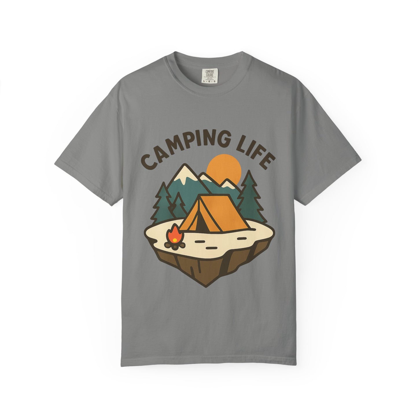 Camping Life Unisex Garment-Dyed T-shirt, Outdoor Tee, Nature Lovers Shirt, Adventure Apparel, Gift for Campers, Summer Fun Top