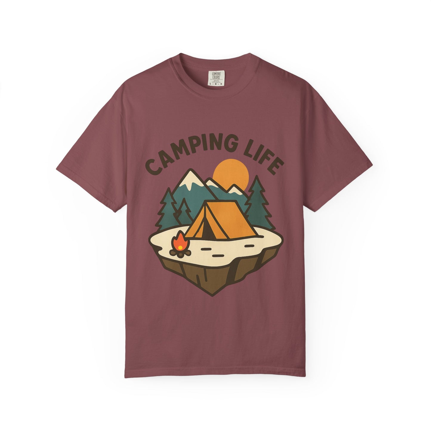 Camping Life Unisex Garment-Dyed T-shirt, Outdoor Tee, Nature Lovers Shirt, Adventure Apparel, Gift for Campers, Summer Fun Top