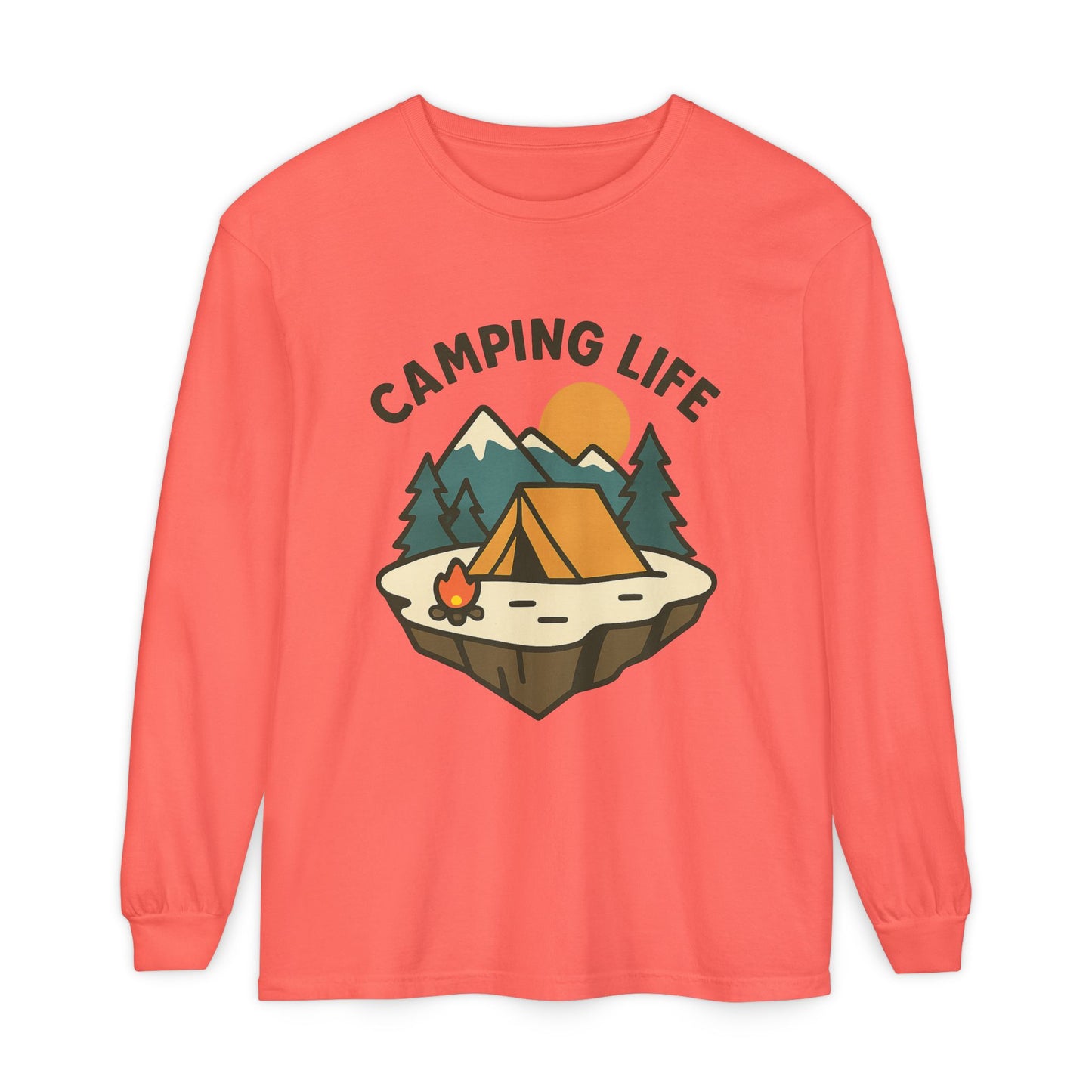 Camping Life Long Sleeve T-Shirt, Unisex Outdoor Tee, Adventure Apparel, Gift for Campers, Nature Lover Clothing