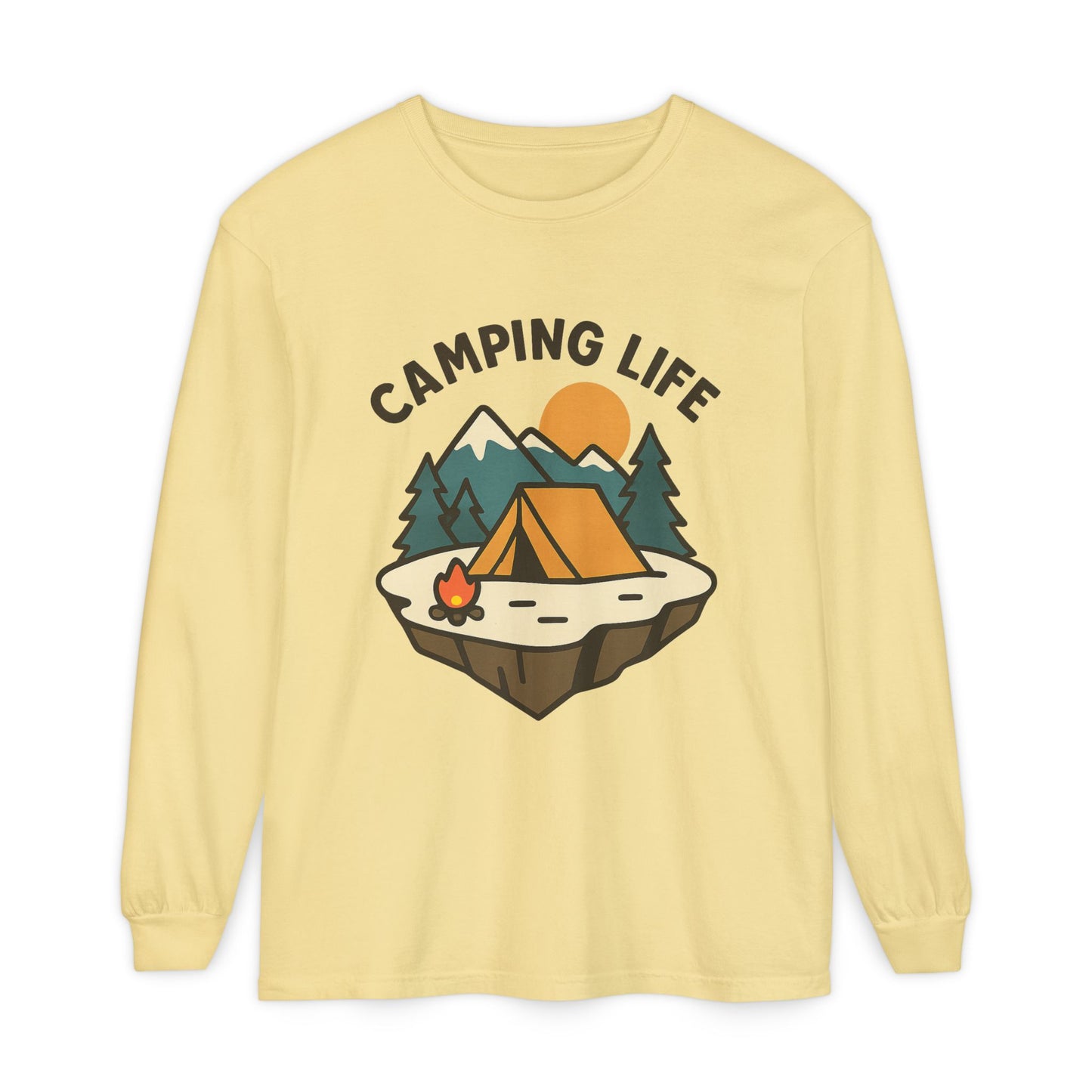 Camping Life Long Sleeve T-Shirt, Unisex Outdoor Tee, Adventure Apparel, Gift for Campers, Nature Lover Clothing