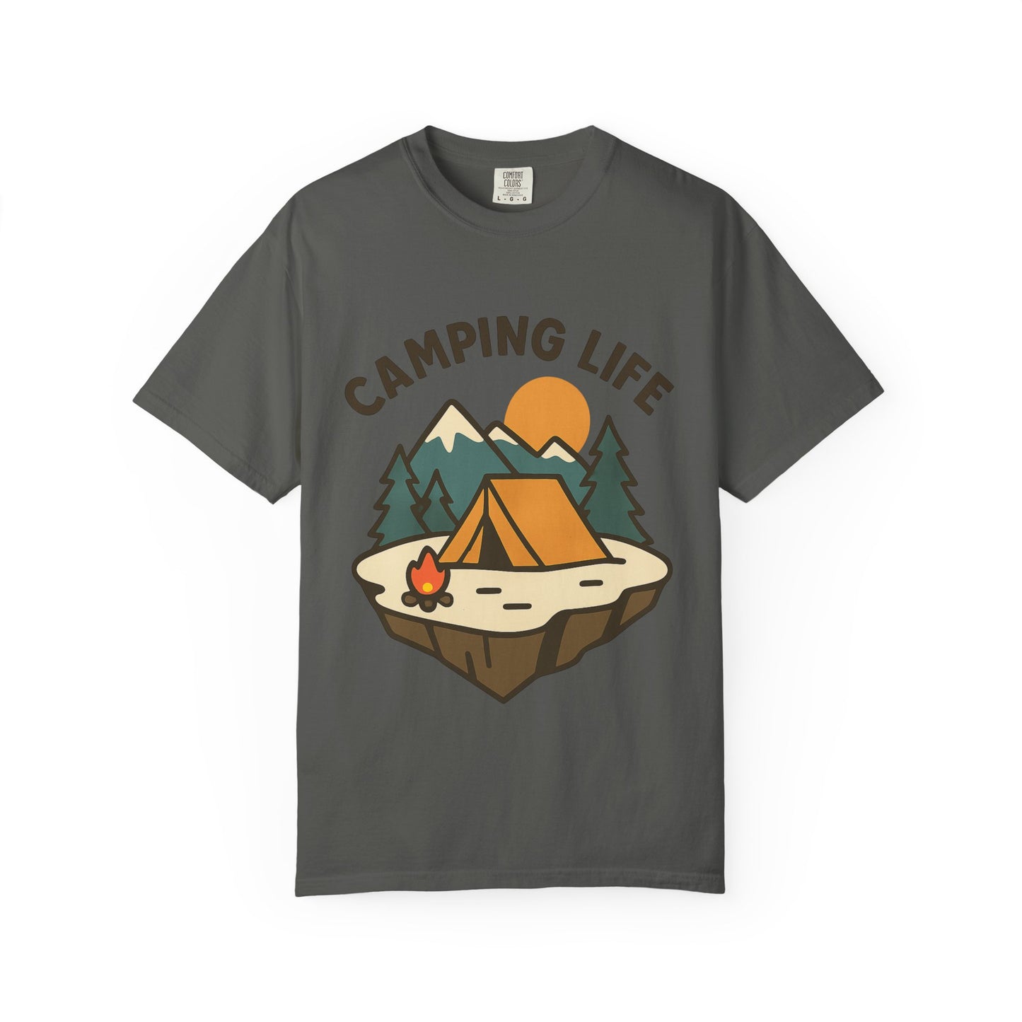 Camping Life Unisex Garment-Dyed T-shirt, Outdoor Tee, Nature Lovers Shirt, Adventure Apparel, Gift for Campers, Summer Fun Top