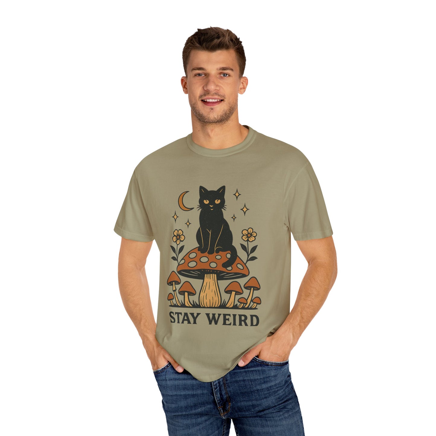 Stay Weird Cat T-Shirt | Unisex Vintage Graphic Tee | Boho Aesthetic Apparel | Unique Cat Lover Gift