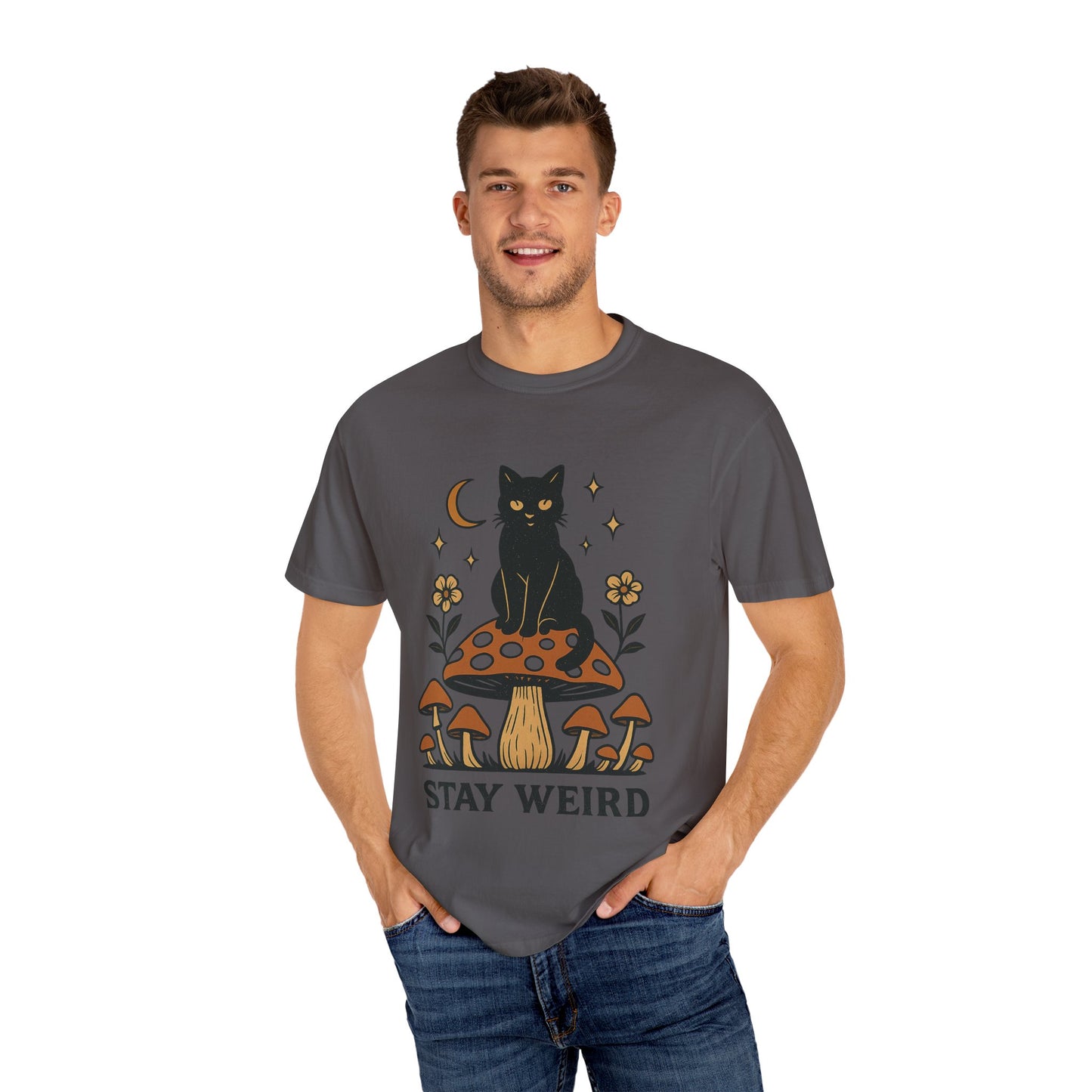 Stay Weird Cat T-Shirt | Unisex Vintage Graphic Tee | Boho Aesthetic Apparel | Unique Cat Lover Gift
