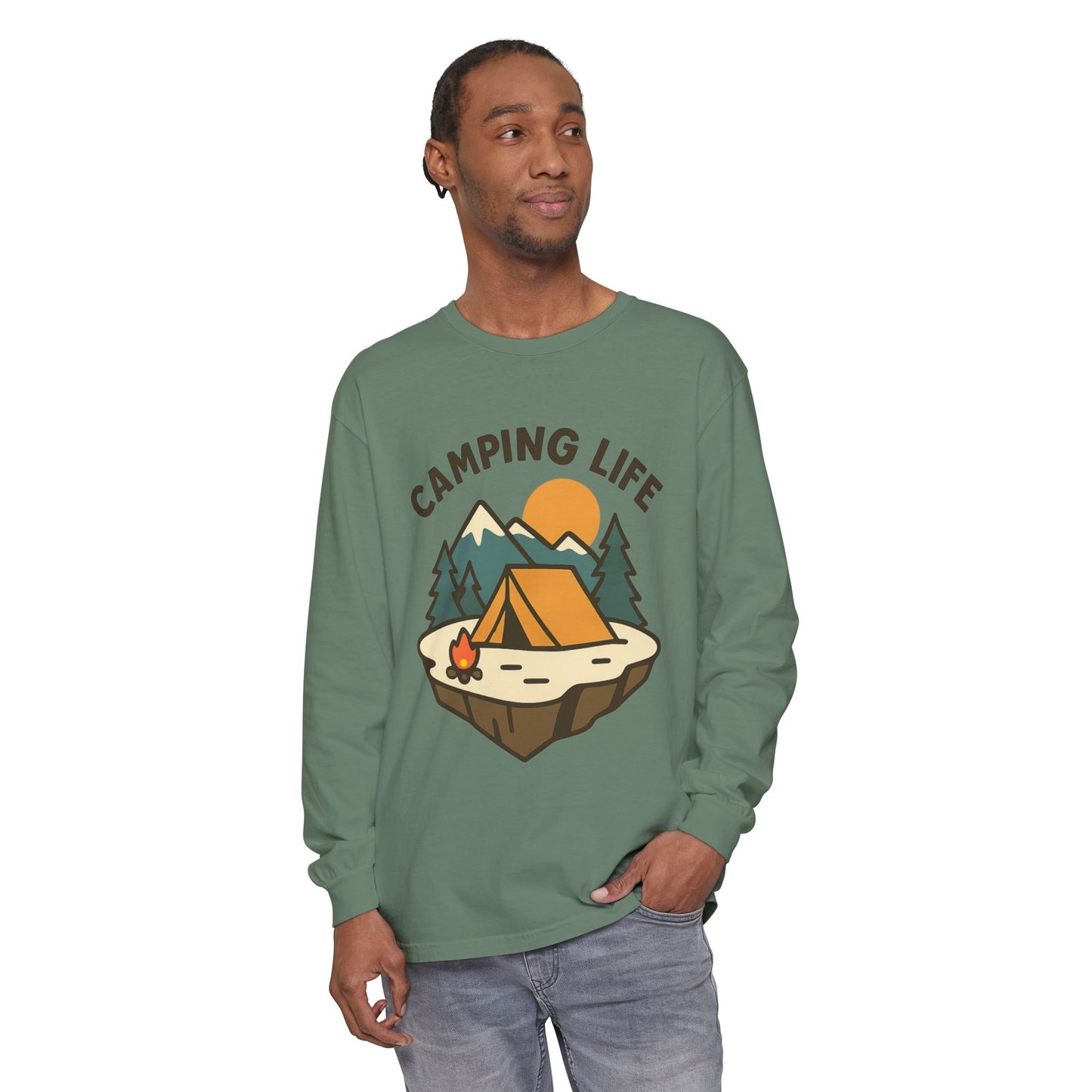 Camping Life Long Sleeve T-Shirt, Unisex Outdoor Tee, Adventure Apparel, Gift for Campers, Nature Lover Clothing