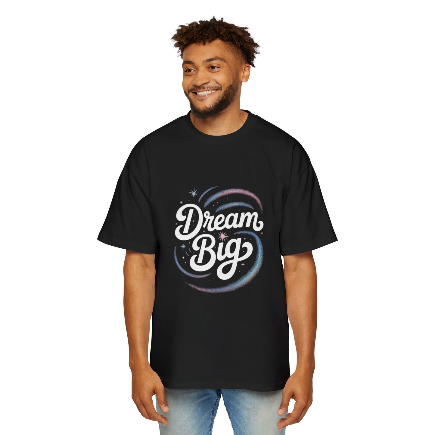 Dream Big Men's Oversized Tee, Motivational Tee, Casual Wear, Gift for Him, Comfy Shirt, Inspirational T-Shirt