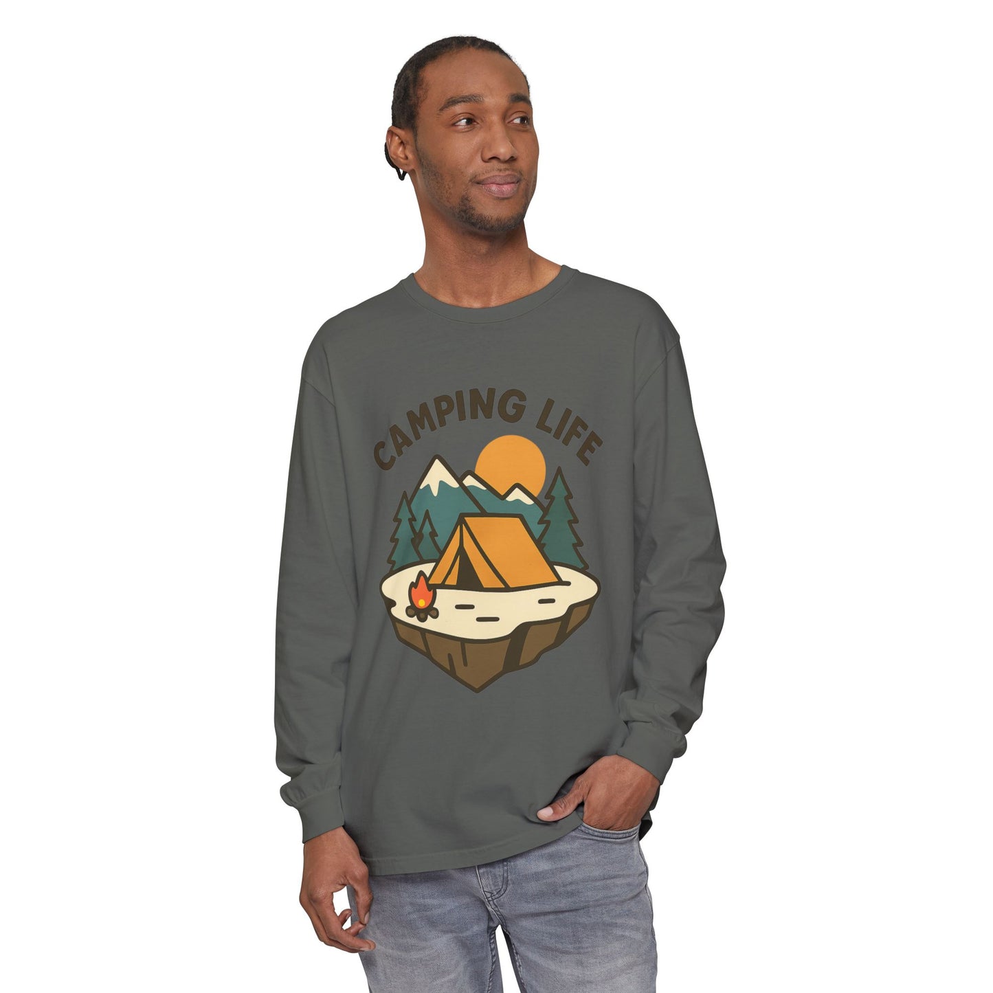 Camping Life Long Sleeve T-Shirt, Unisex Outdoor Tee, Adventure Apparel, Gift for Campers, Nature Lover Clothing