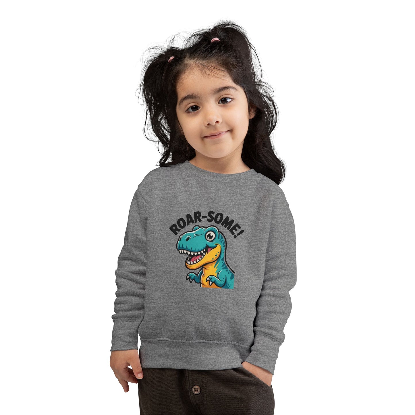 Roar-Some Toddler Dinosaur Sweatshirt | Cute Kids Dino Pullover | Fun Birthday, Playtime & Holiday Gift Apparel
