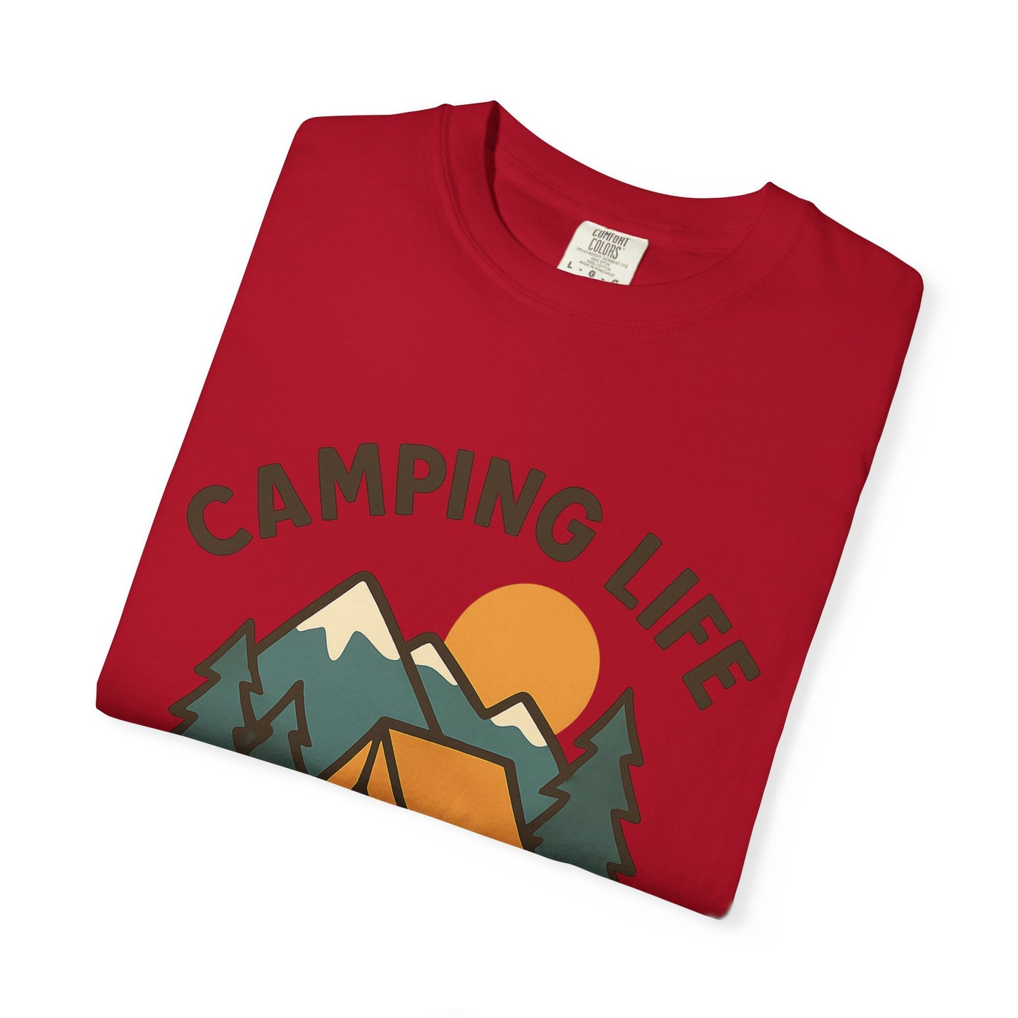 Camping Life Unisex Garment-Dyed T-shirt, Outdoor Tee, Nature Lovers Shirt, Adventure Apparel, Gift for Campers, Summer Fun Top