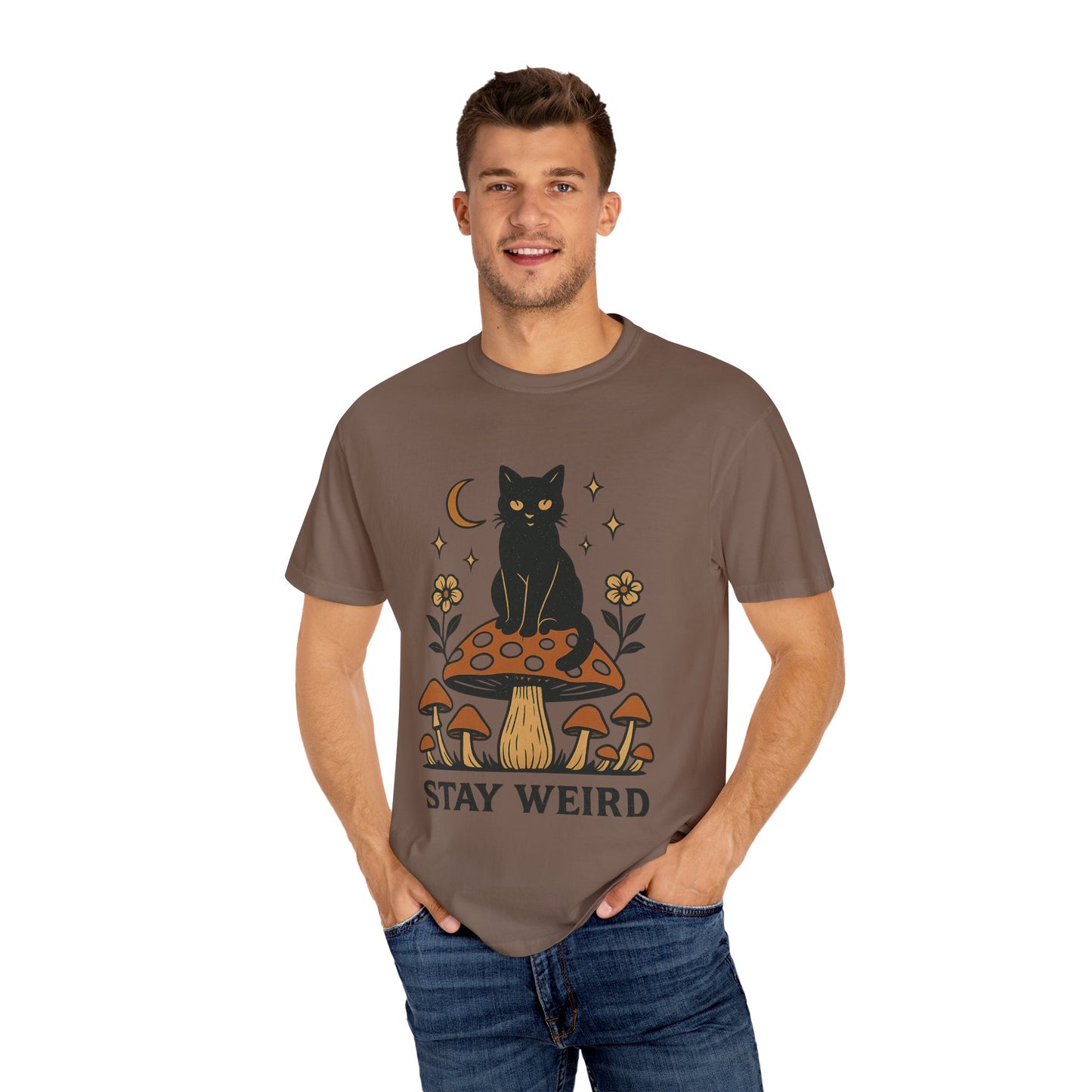 Stay Weird Cat T-Shirt | Unisex Vintage Graphic Tee | Boho Aesthetic Apparel | Unique Cat Lover Gift