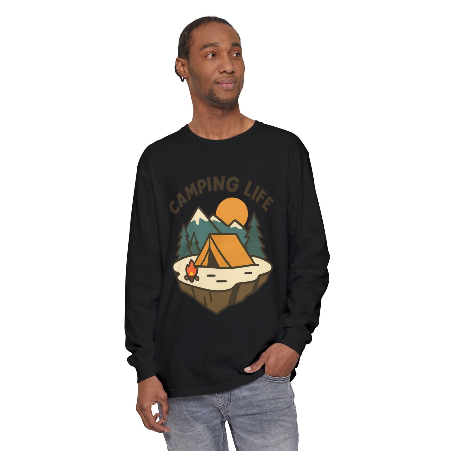 Camping Life Long Sleeve T-Shirt, Unisex Outdoor Tee, Adventure Apparel, Gift for Campers, Nature Lover Clothing