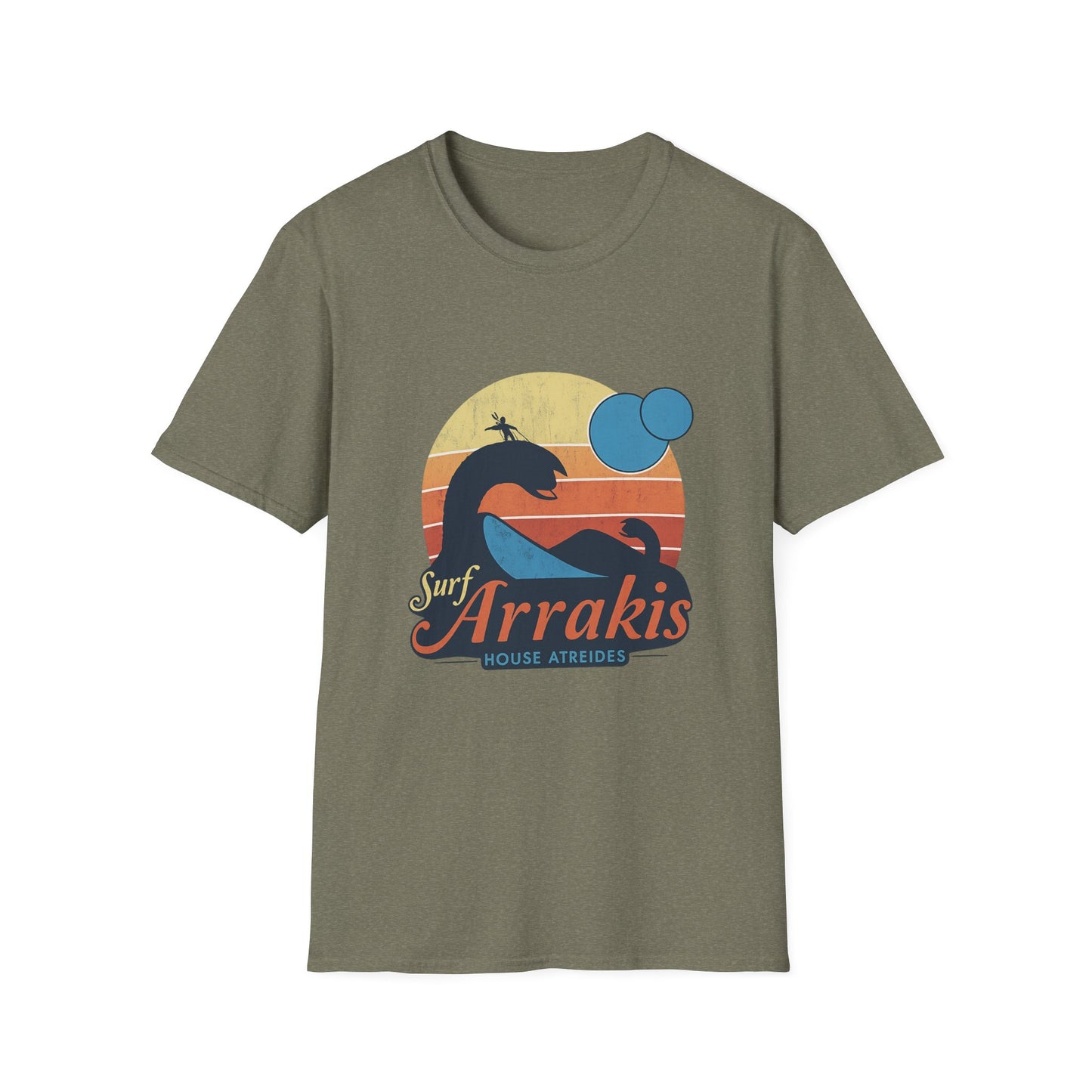 Surf Arrakis Unisex Softstyle T-Shirt, Beachwear, Summer Fashion, Gift for Surfers, Casual Streetwear, Vacation Tee