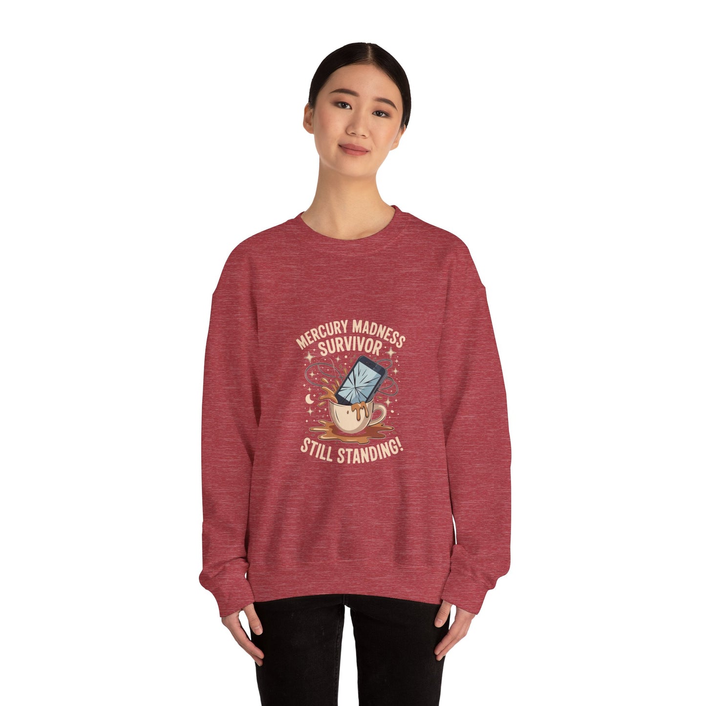 Mercury Madness Survivor Crewneck Sweatshirt, Astrology Gift, Unisex Sweatshirt, Cosmic Theme Apparel, Zodiacs, Humor Clothing