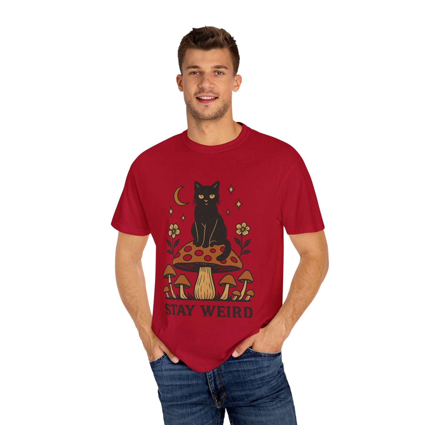 Stay Weird Cat T-Shirt | Unisex Vintage Graphic Tee | Boho Aesthetic Apparel | Unique Cat Lover Gift