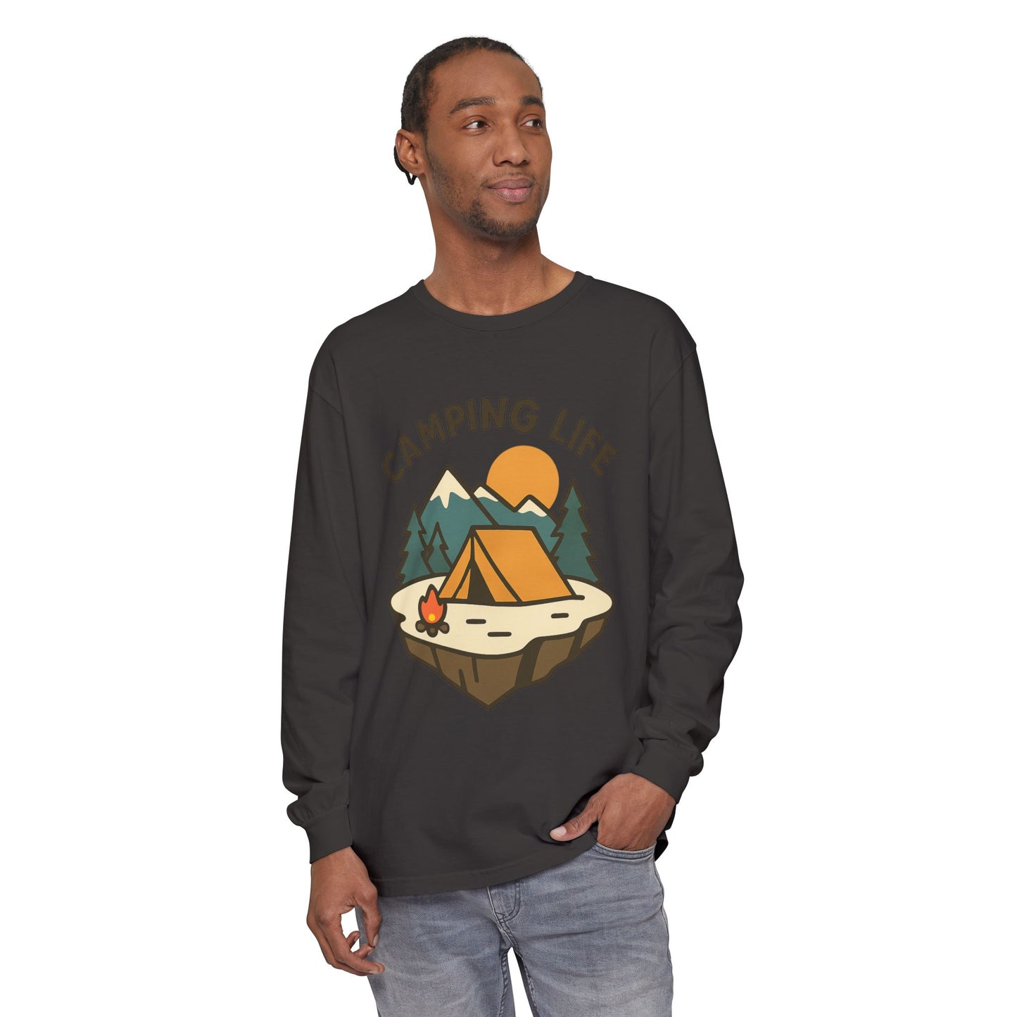 Camping Life Long Sleeve T-Shirt, Unisex Outdoor Tee, Adventure Apparel, Gift for Campers, Nature Lover Clothing