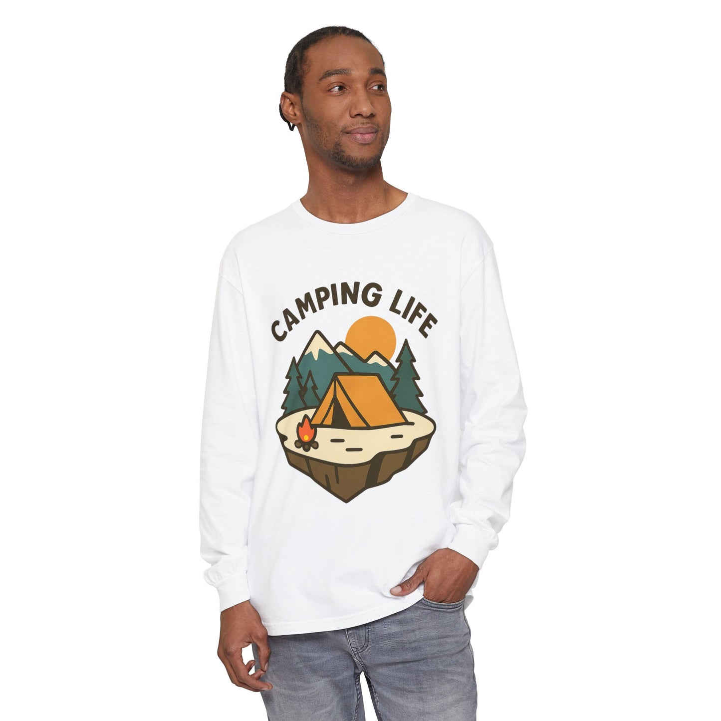 Camping Life Long Sleeve T-Shirt, Unisex Outdoor Tee, Adventure Apparel, Gift for Campers, Nature Lover Clothing