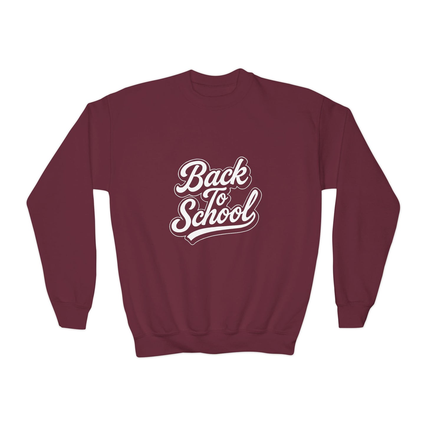 Youth Back to School Crewneck Sweatshirt – Cozy Fall Student Pullover, Fun Kids Fashion, Perfect for School Events & Birthday Gifts
