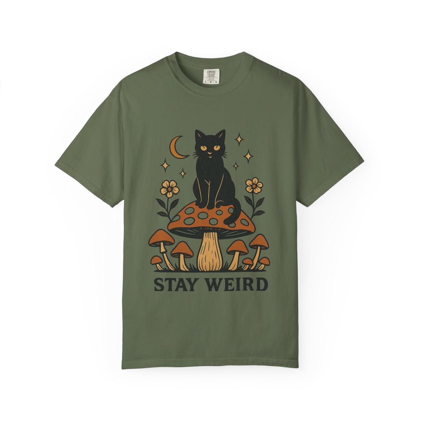 Stay Weird Cat T-Shirt | Unisex Vintage Graphic Tee | Boho Aesthetic Apparel | Unique Cat Lover Gift