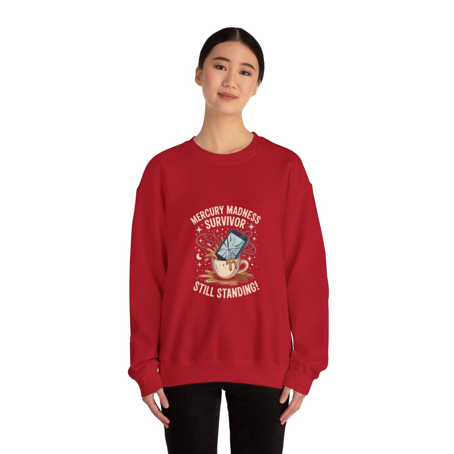 Mercury Madness Survivor Crewneck Sweatshirt, Astrology Gift, Unisex Sweatshirt, Cosmic Theme Apparel, Zodiacs, Humor Clothing