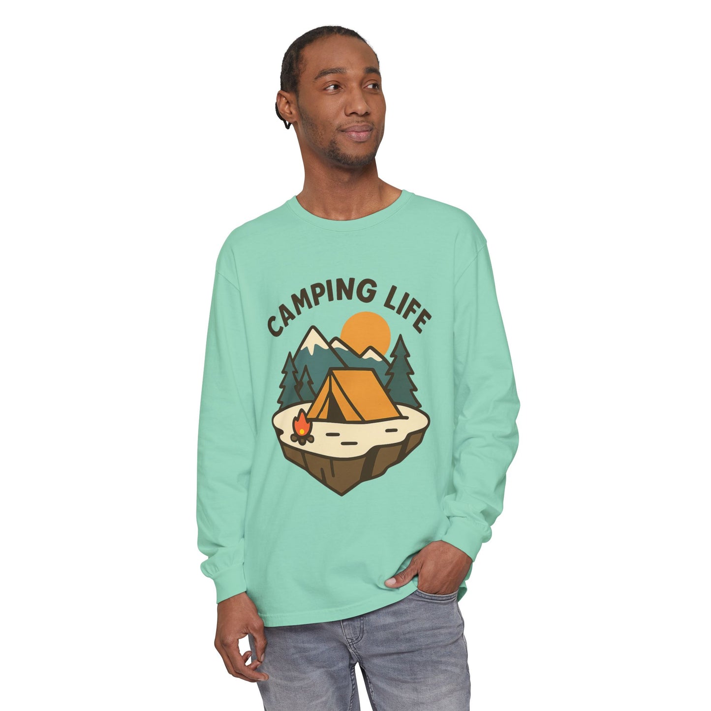 Camping Life Long Sleeve T-Shirt, Unisex Outdoor Tee, Adventure Apparel, Gift for Campers, Nature Lover Clothing