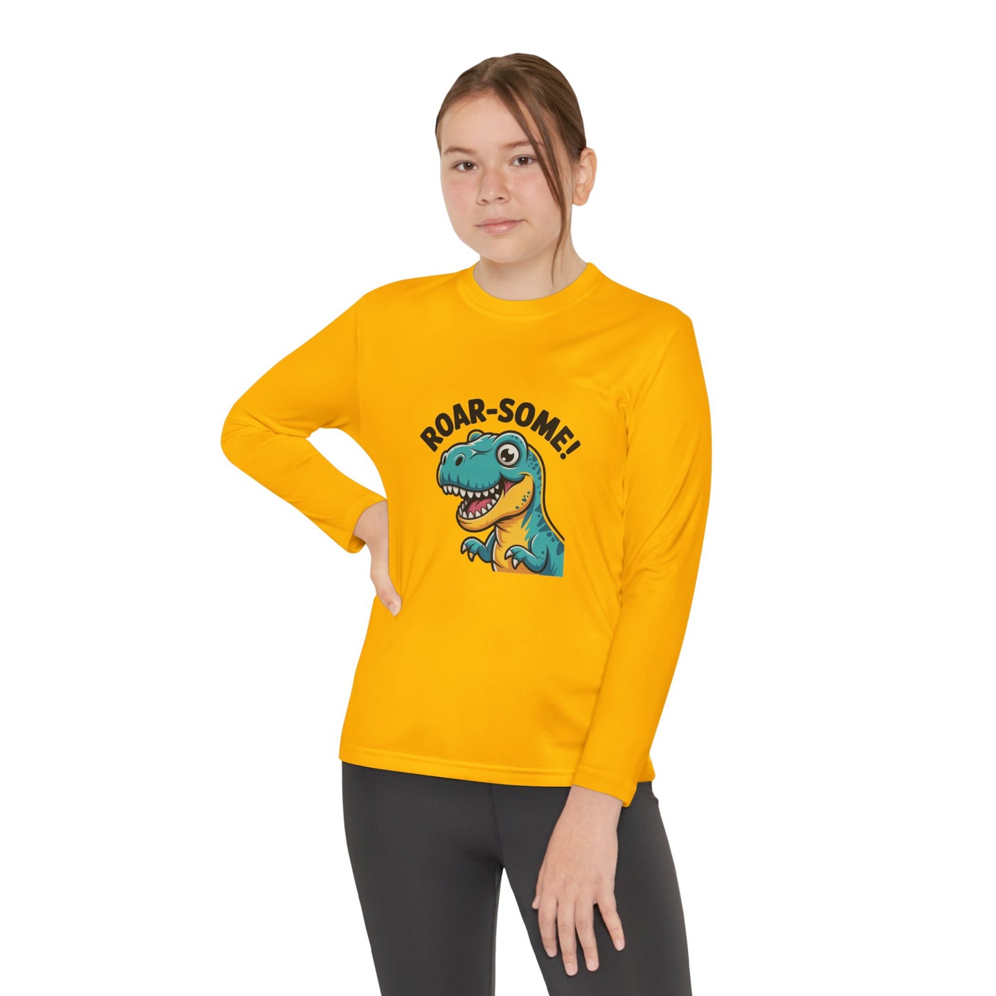 Youth Dinosaur Long Sleeve T-Shirt | Funny Kids Dino Tee | Playful Birthday & Holiday Gift Apparel