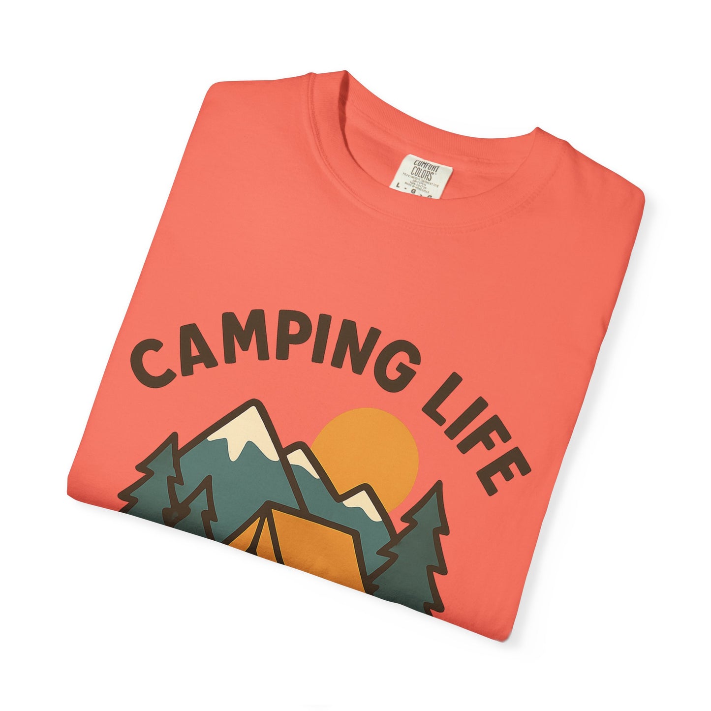 Camping Life Unisex Garment-Dyed T-shirt, Outdoor Tee, Nature Lovers Shirt, Adventure Apparel, Gift for Campers, Summer Fun Top
