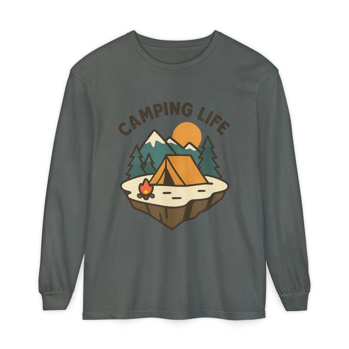 Camping Life Long Sleeve T-Shirt, Unisex Outdoor Tee, Adventure Apparel, Gift for Campers, Nature Lover Clothing