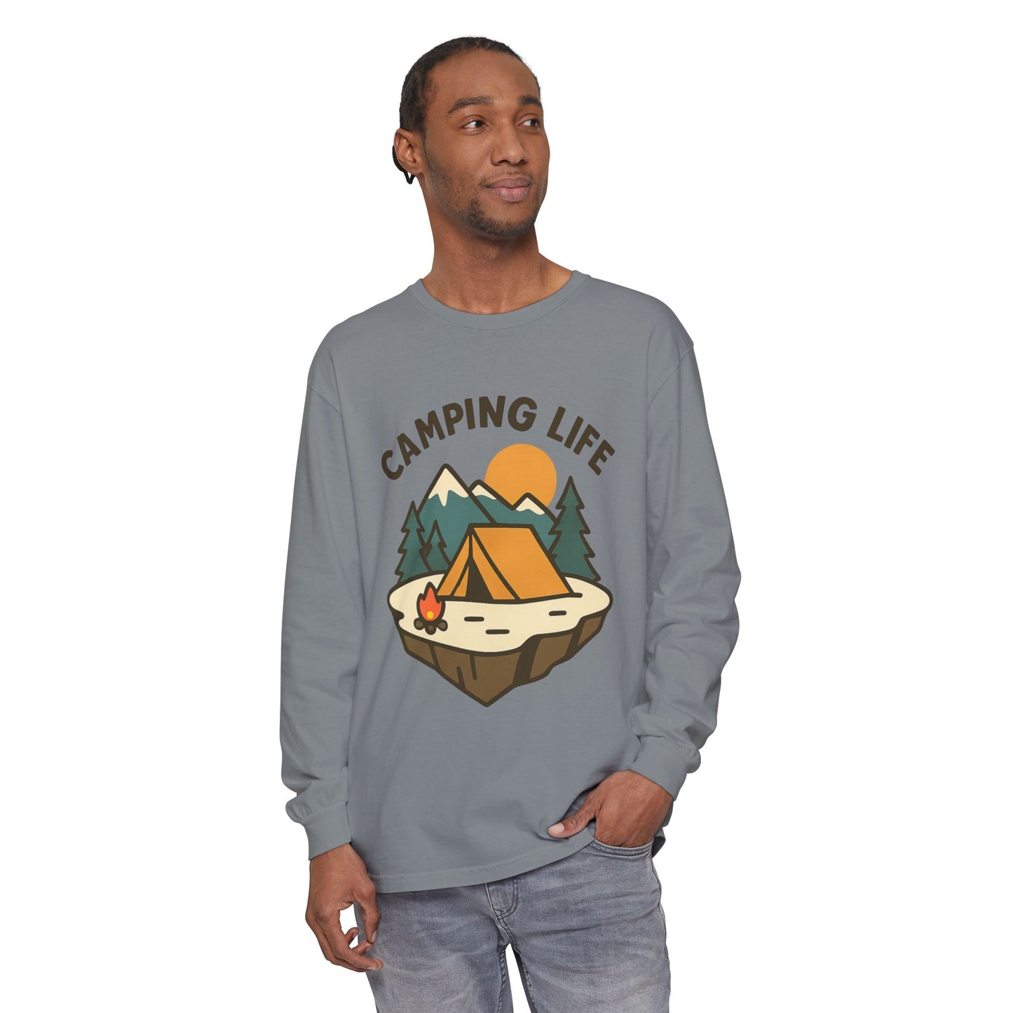 Camping Life Long Sleeve T-Shirt, Unisex Outdoor Tee, Adventure Apparel, Gift for Campers, Nature Lover Clothing