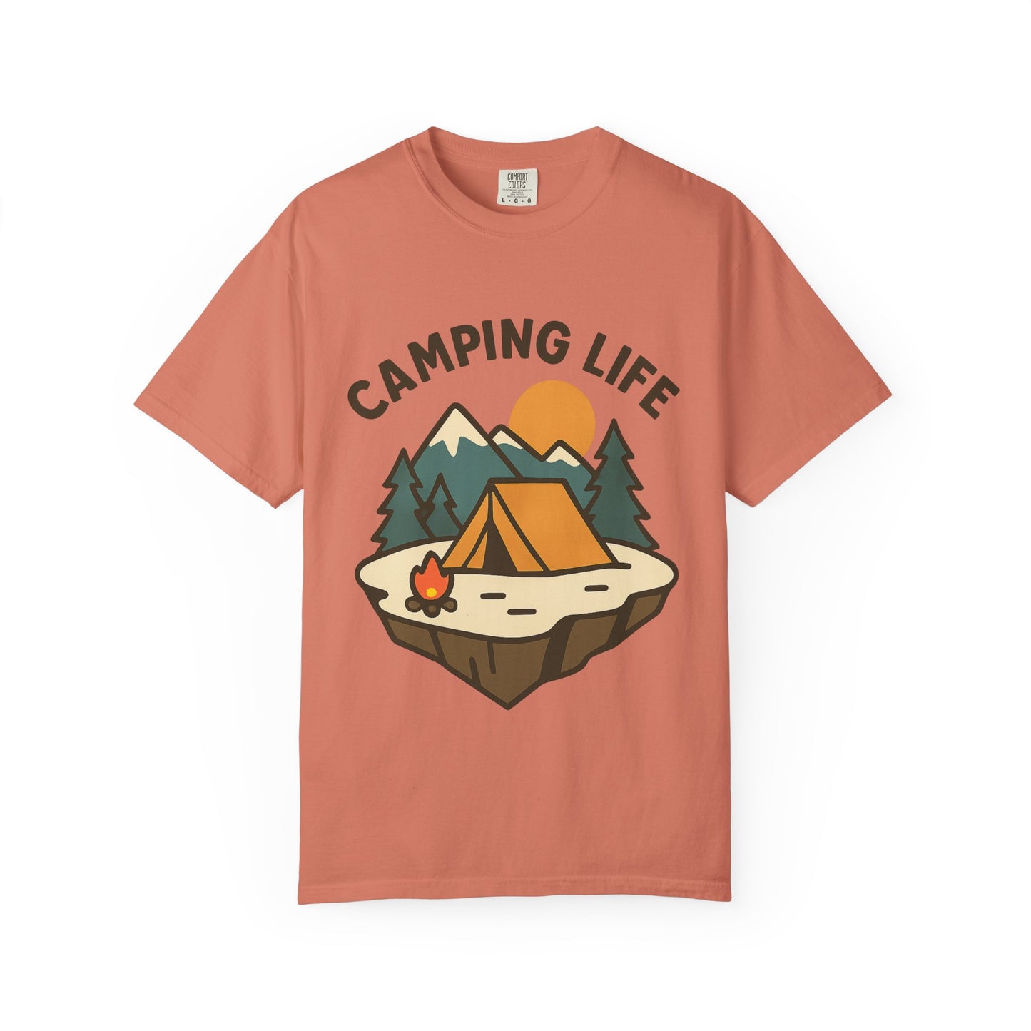 Camping Life Unisex Garment-Dyed T-shirt, Outdoor Tee, Nature Lovers Shirt, Adventure Apparel, Gift for Campers, Summer Fun Top