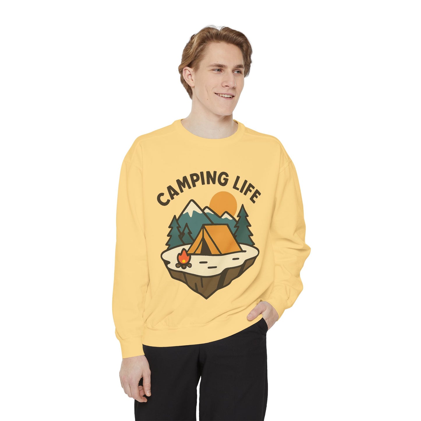 Camping Life Unisex Sweatshirt, Cozy Outdoor Apparel, Gift for Campers, Fall Fashion, Adventure Clothing, Nature Lover's Sweatshirt