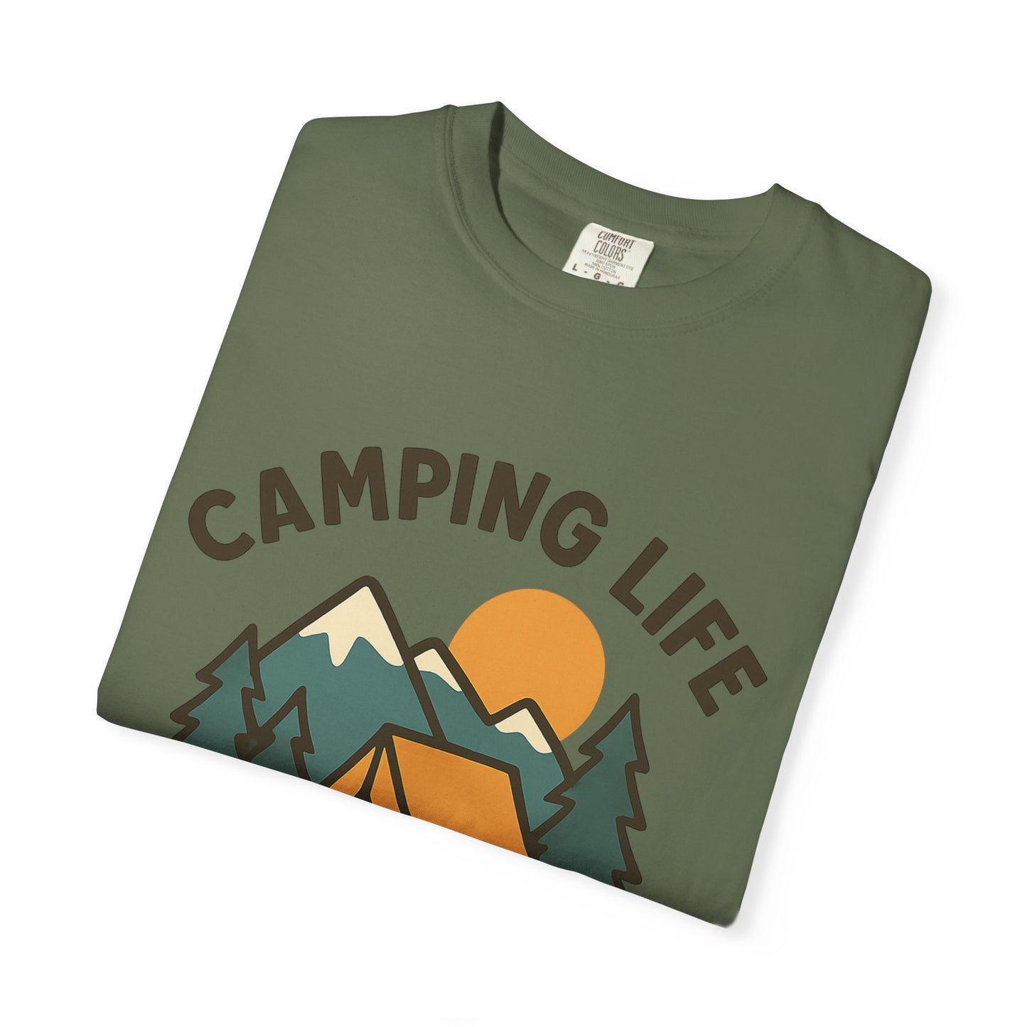 Camping Life Unisex Garment-Dyed T-shirt, Outdoor Tee, Nature Lovers Shirt, Adventure Apparel, Gift for Campers, Summer Fun Top