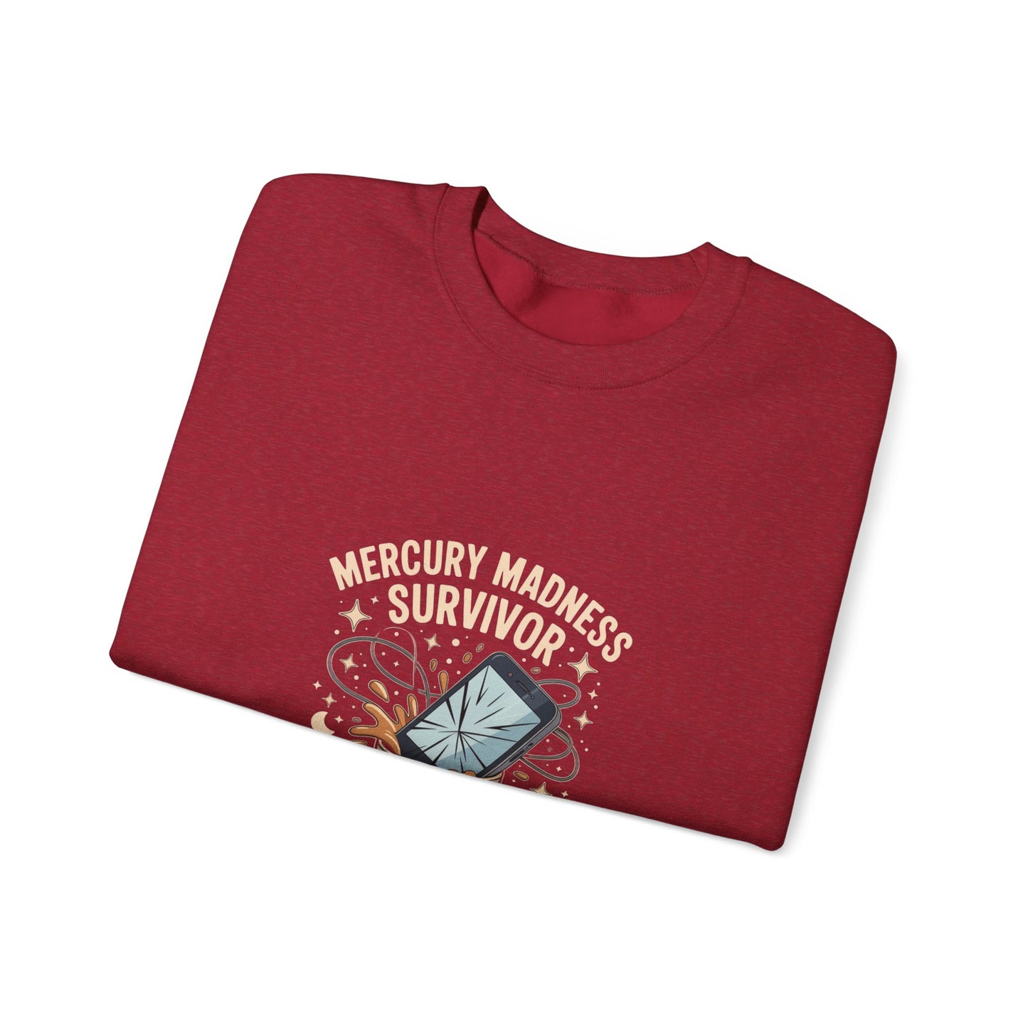 Mercury Madness Survivor Crewneck Sweatshirt, Astrology Gift, Unisex Sweatshirt, Cosmic Theme Apparel, Zodiacs, Humor Clothing