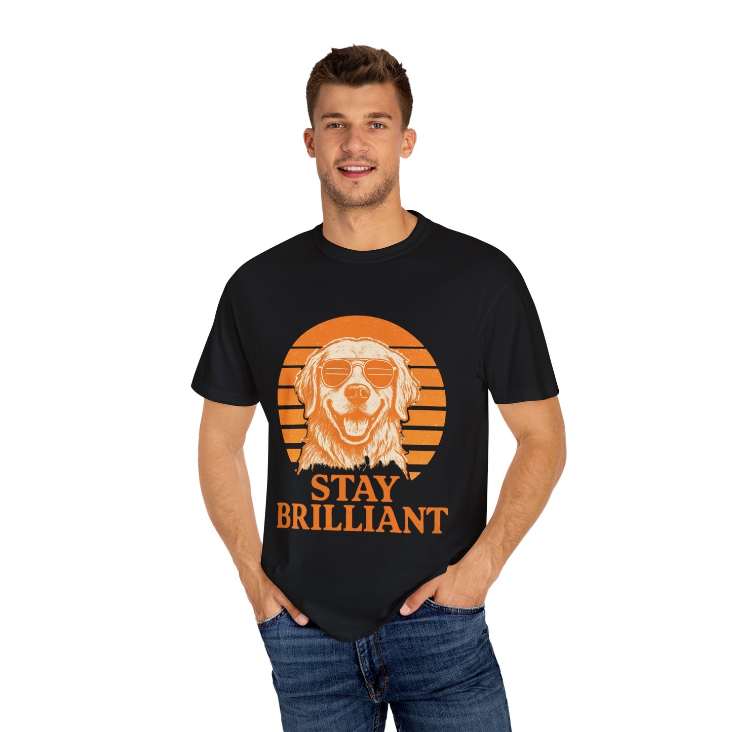 Stay Brilliant Dog T-Shirt – Unisex Tee for Pet Lovers, Casual Summer Wear & Gift for Dog Owners